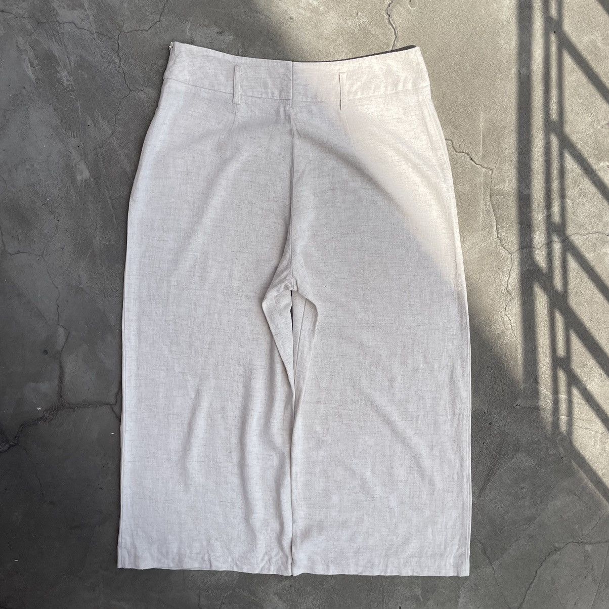 Vintage Wide Linen Ivory Kulot Shorts Vintage Size US 33 - 7 Thumbnail