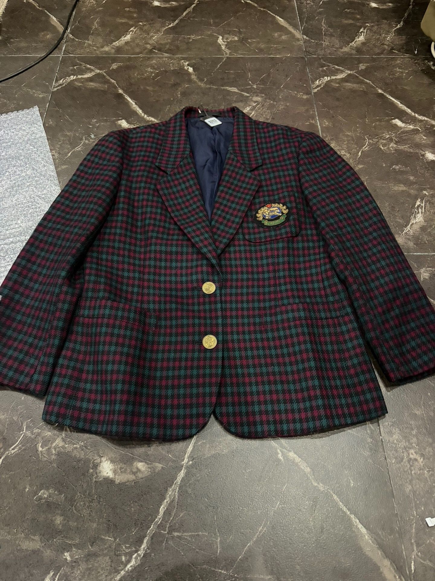 Burberry Burberry Badge Check Wool Blazer Size M / US 6-8 / IT 42-44 - 1 Thumbnail