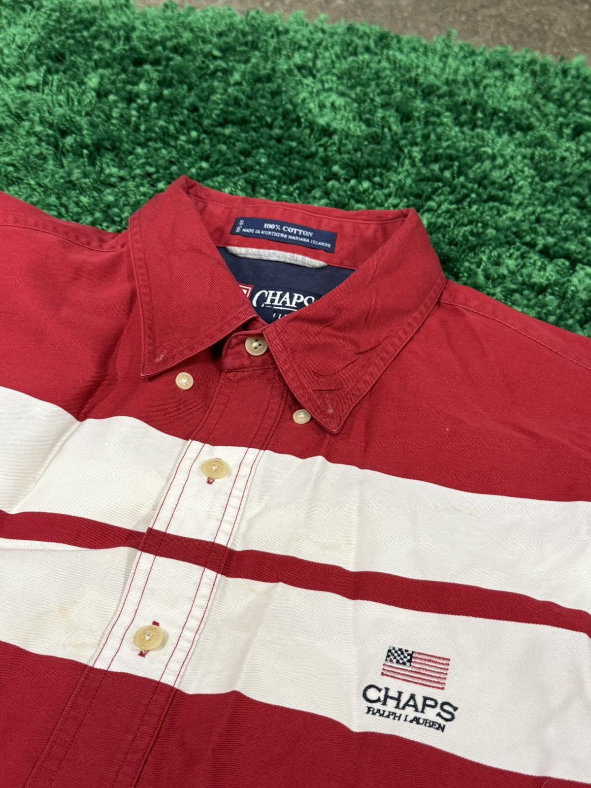 Chaps Ralph Lauren Chaps Ralph Lauren USA America Stripe Flag Shirt Large Size US L / EU 52-54 / 3 - 5 Thumbnail