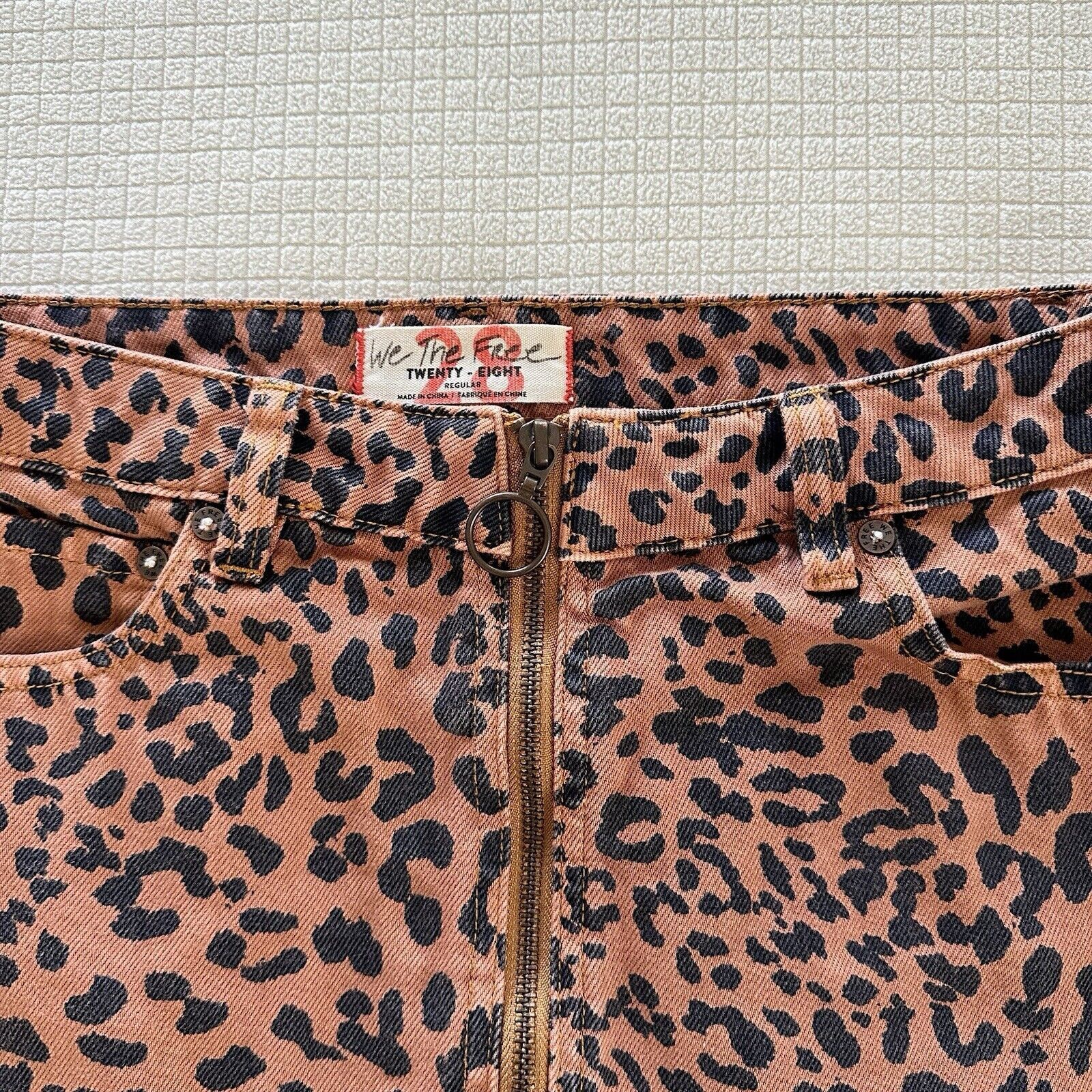 Free People Free People We The Free Leopard Denim Mini Skirt Size 28 Size 28" / US 6 / IT 42 - 6 Thumbnail