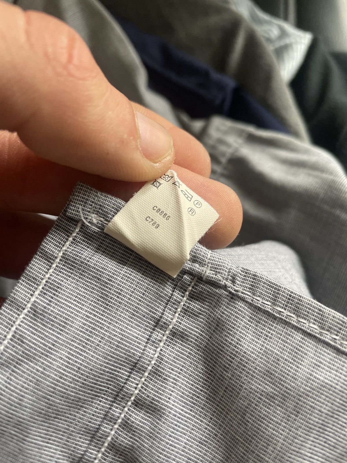 Dior Cristian Dior Shirt Pur Coton Longsleeve Cufflinks Graphites Size US XL / EU 56 / 4 - 11 Thumbnail
