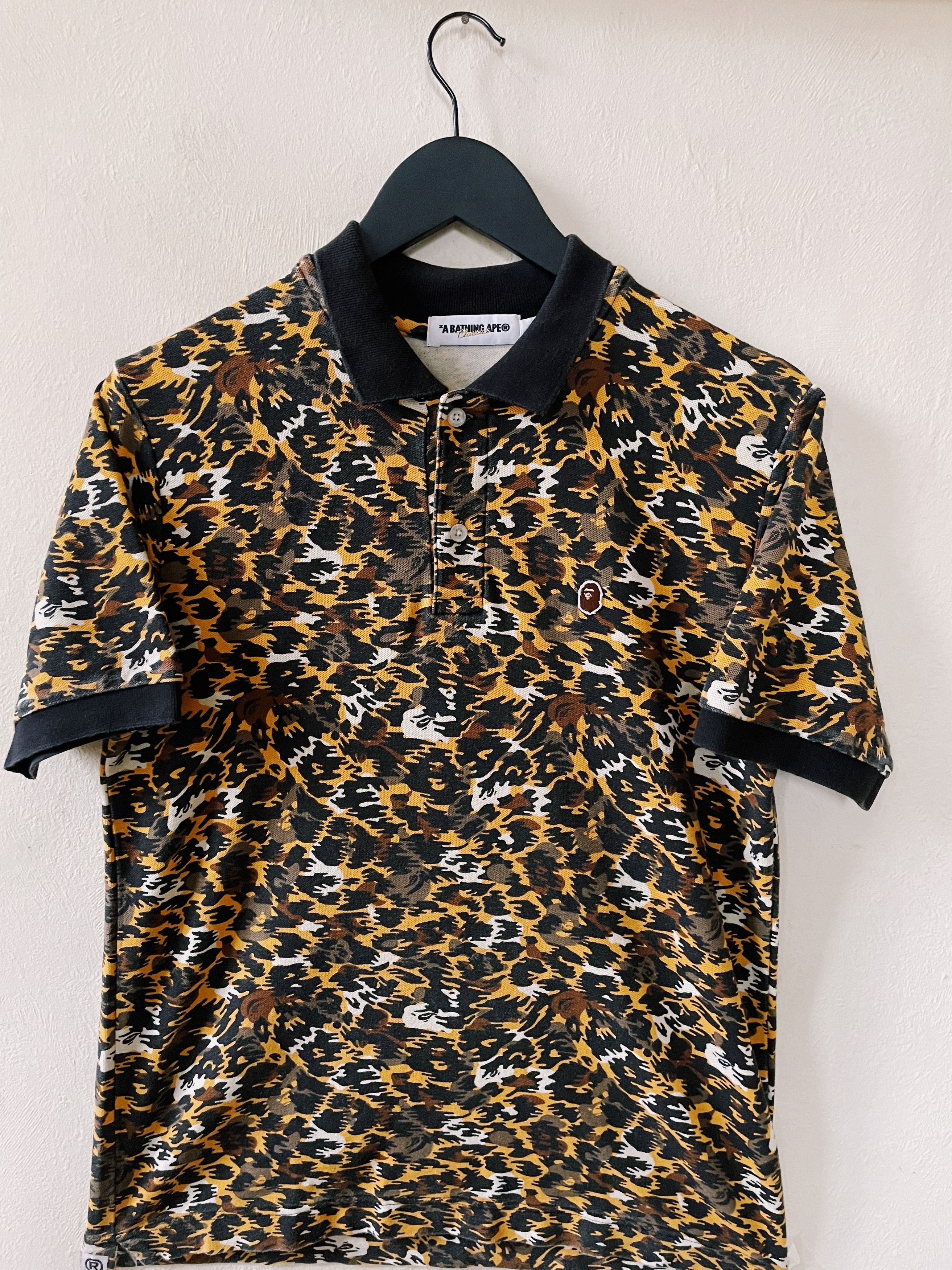 Bape Vintage Y2K Bape A Bathing Ape Leopard Camo Polo Size US M / EU 48-50 / 2 - 1 Thumbnail