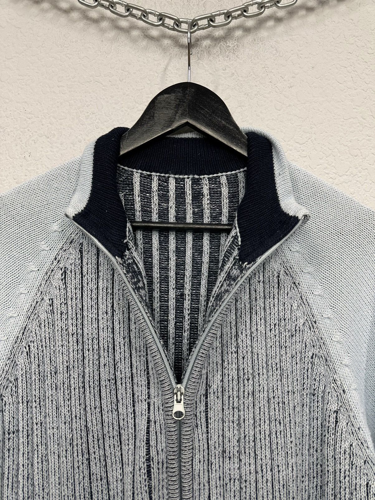 14th Addiction Vintage Diesel Style Sweater Gothic AvantGarde Stripped LGB Size US L / EU 52-54 / 3 - 6 Thumbnail