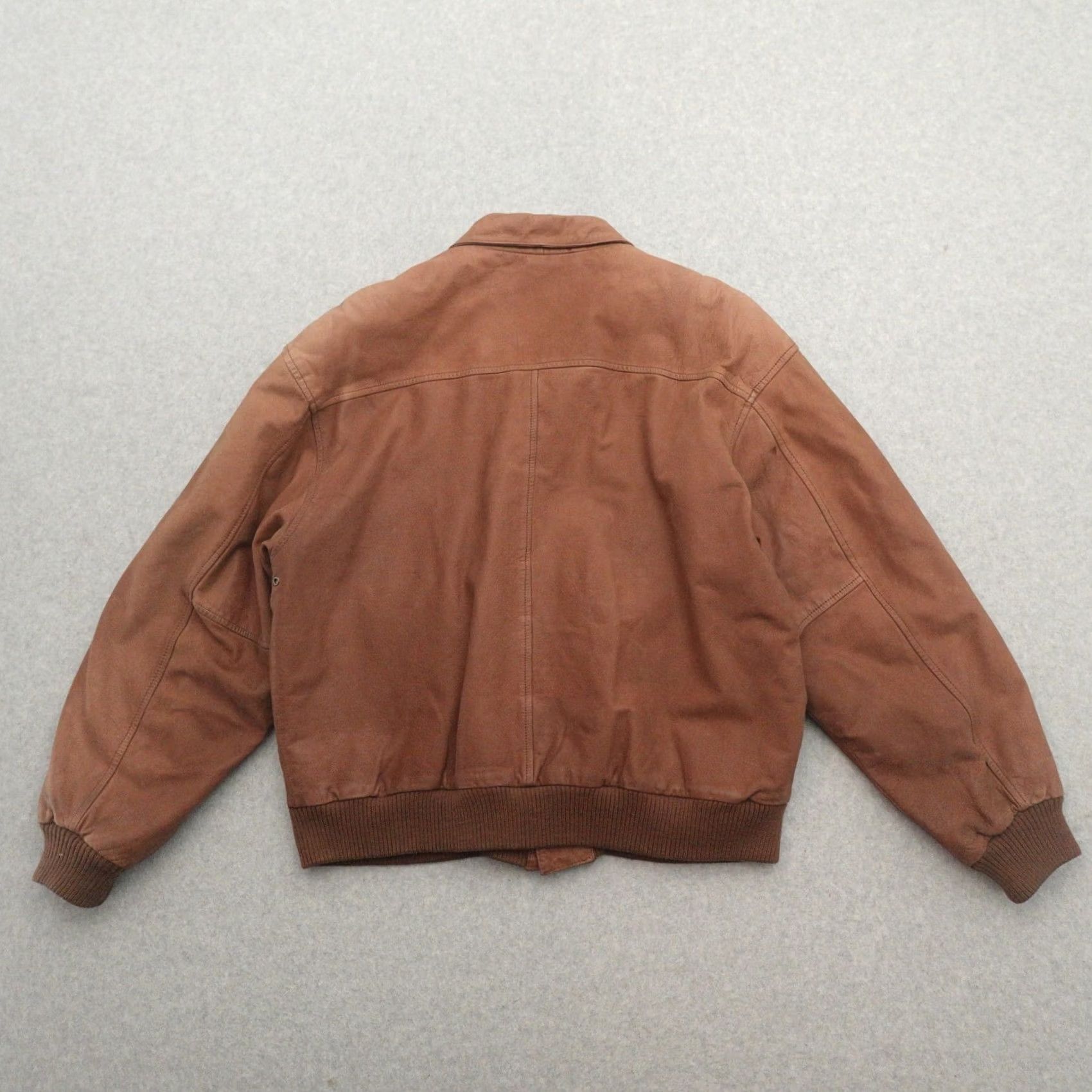G-III Vintage Global Identity GIII Leather Bomber Aviator Jacket Brown Medium (22X25) Size US M / EU 48-50 / 2 - 3 Thumbnail