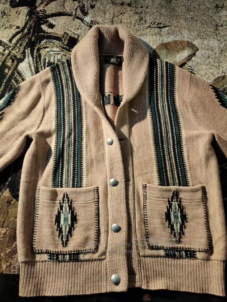 RRL Ralph Lauren RRL Ralph Lauren Southwest Green Fruit Collar Sweater Walk Size US M / EU 48-50 / 2 - 2 Thumbnail