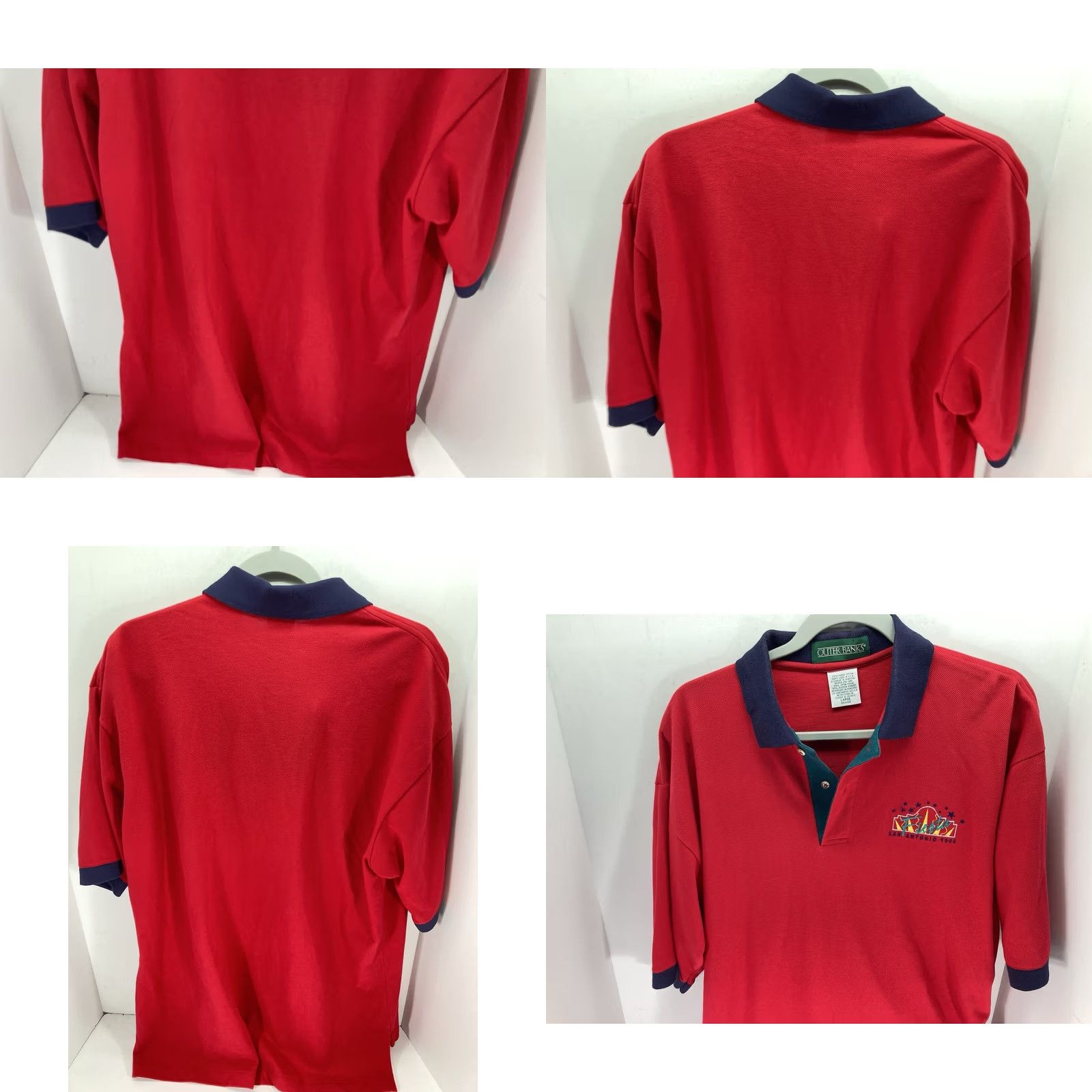 Cutter & Buck VINTAGE Cutter & Buck Fiesta San Antonio 1999 Polo Shirt Men Large Red Short Sleeve VTG Size US L / EU 52-54 / 3 - 8 Thumbnail