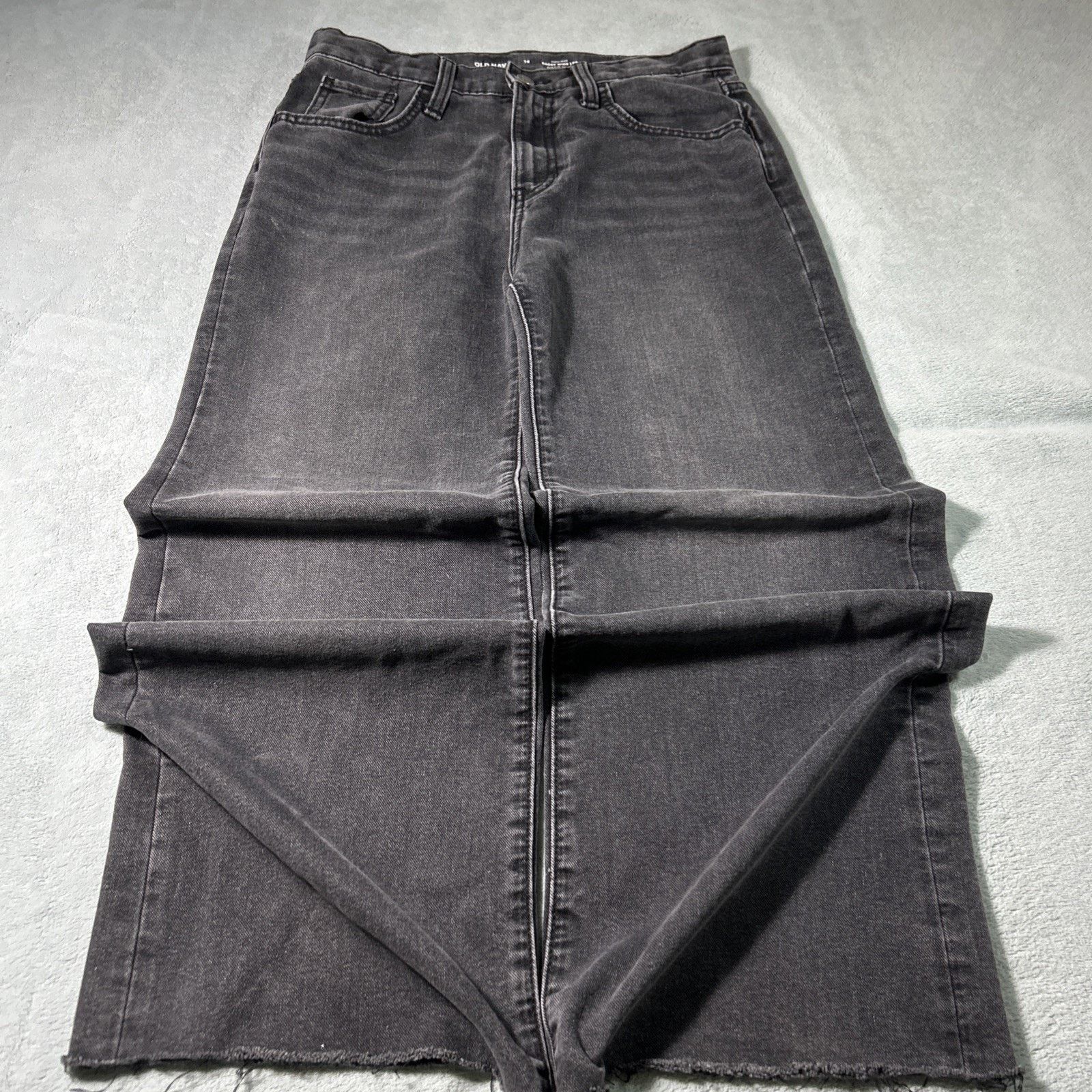 Old Navy Beyond Baggy Jeans Womens 14 28x25 Raw Hems Hamilton Wide Size 36" / US 14 / IT 50 - 10 Thumbnail