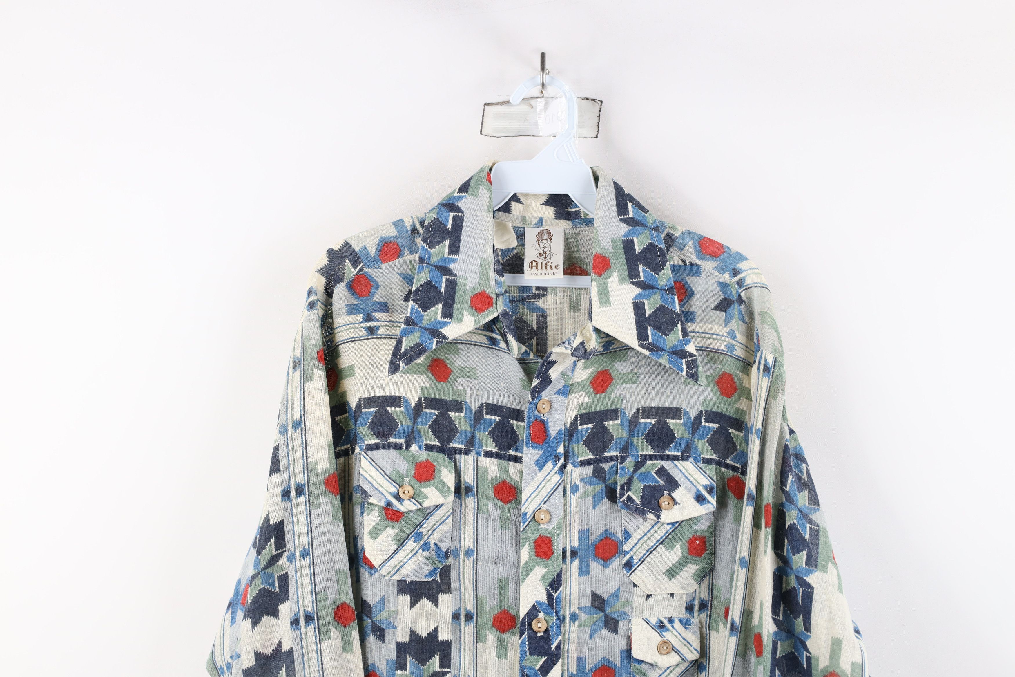 Vintage Vintage 70s Streetwear Southwestern Fiesta Button Shirt USA Size US L / EU 52-54 / 3 - 2 Thumbnail