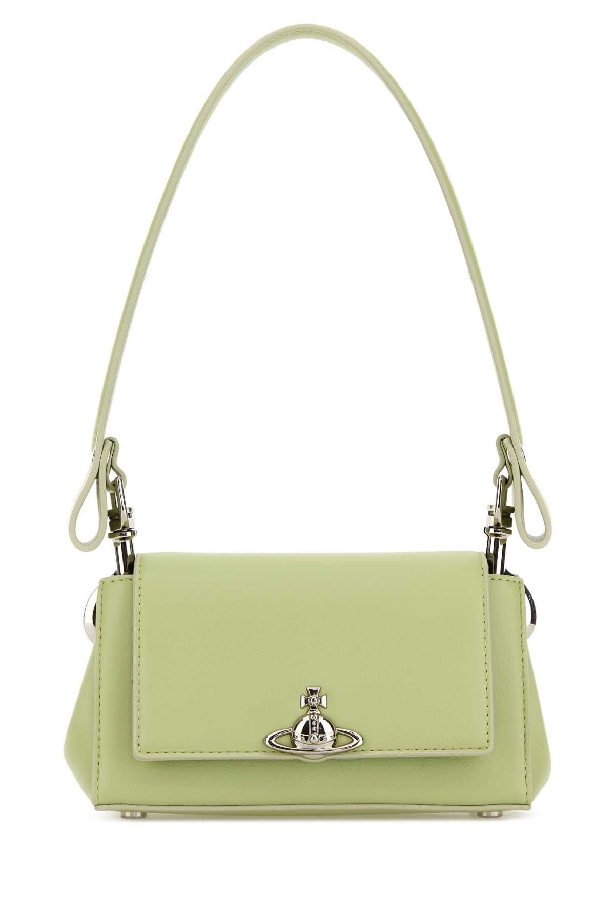 Vivienne Westwood Pastel Green Synthetic Leather Small Hazel Shoulder Bag Size ONE SIZE - 1 Thumbnail