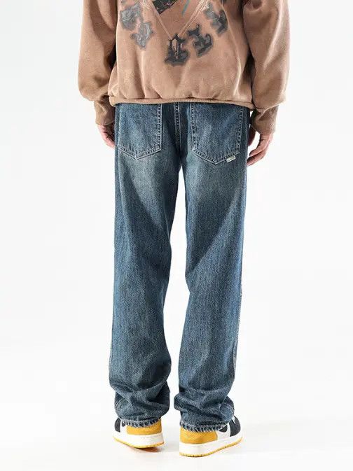 Japanese Brand Eri American street trend loose straight versatile jeans y2k Size US 32 / EU 48 - 5 Thumbnail