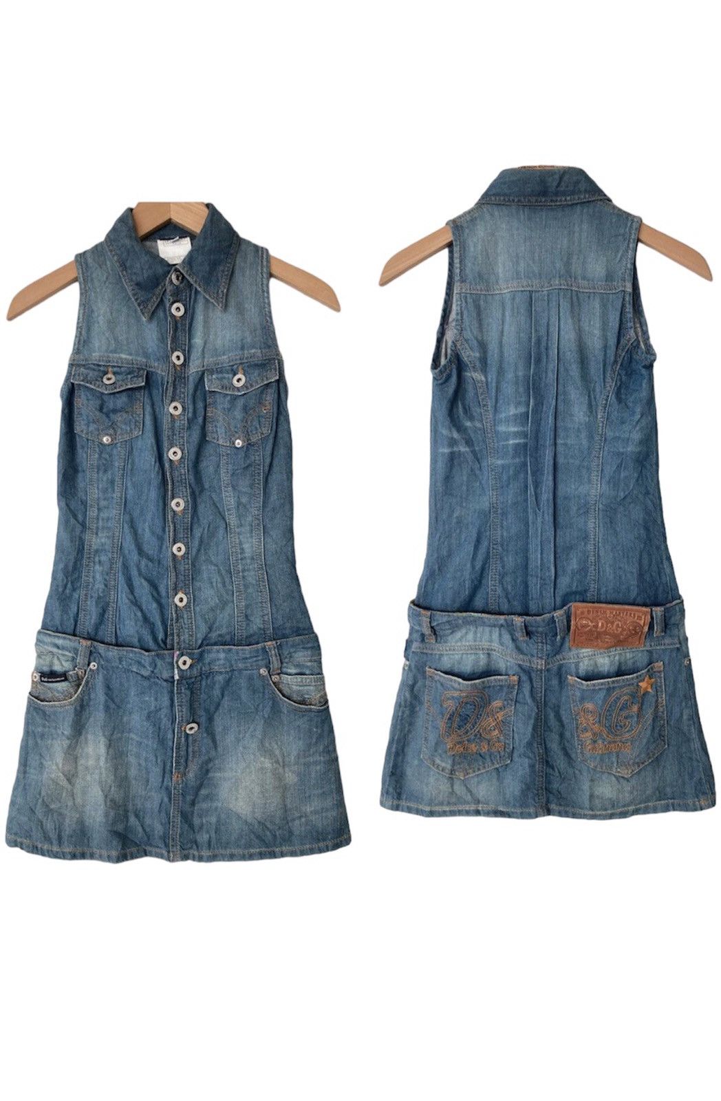 Dolce & Gabbana DOLCE&GABBANA DENIM DRESS Size XXS / US 00 / IT 34 - 3 Thumbnail