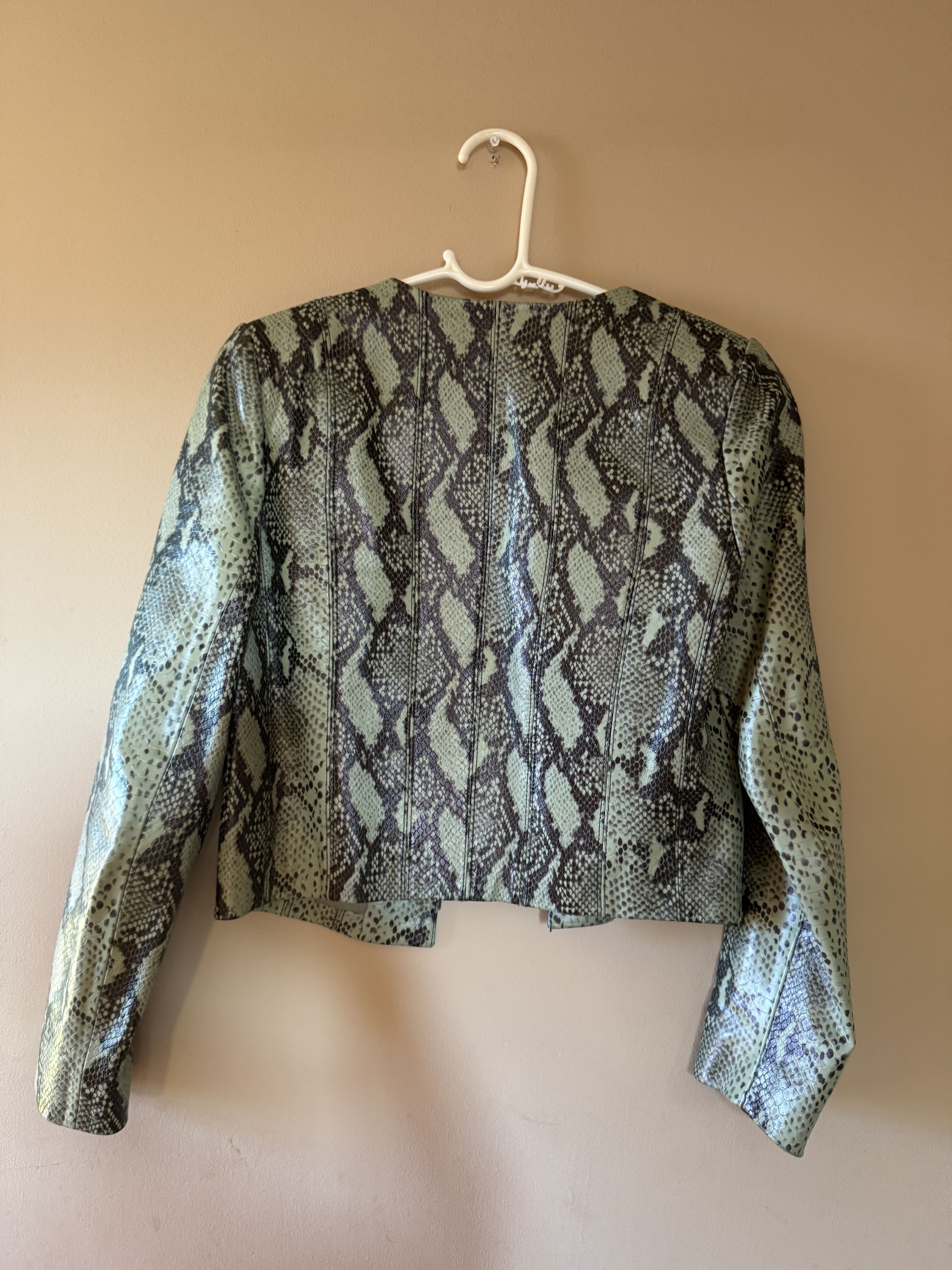 Alice + Olivia Snake Print Leather Jacket Size XS / US 0-2 / IT 36-38 - 9 Thumbnail