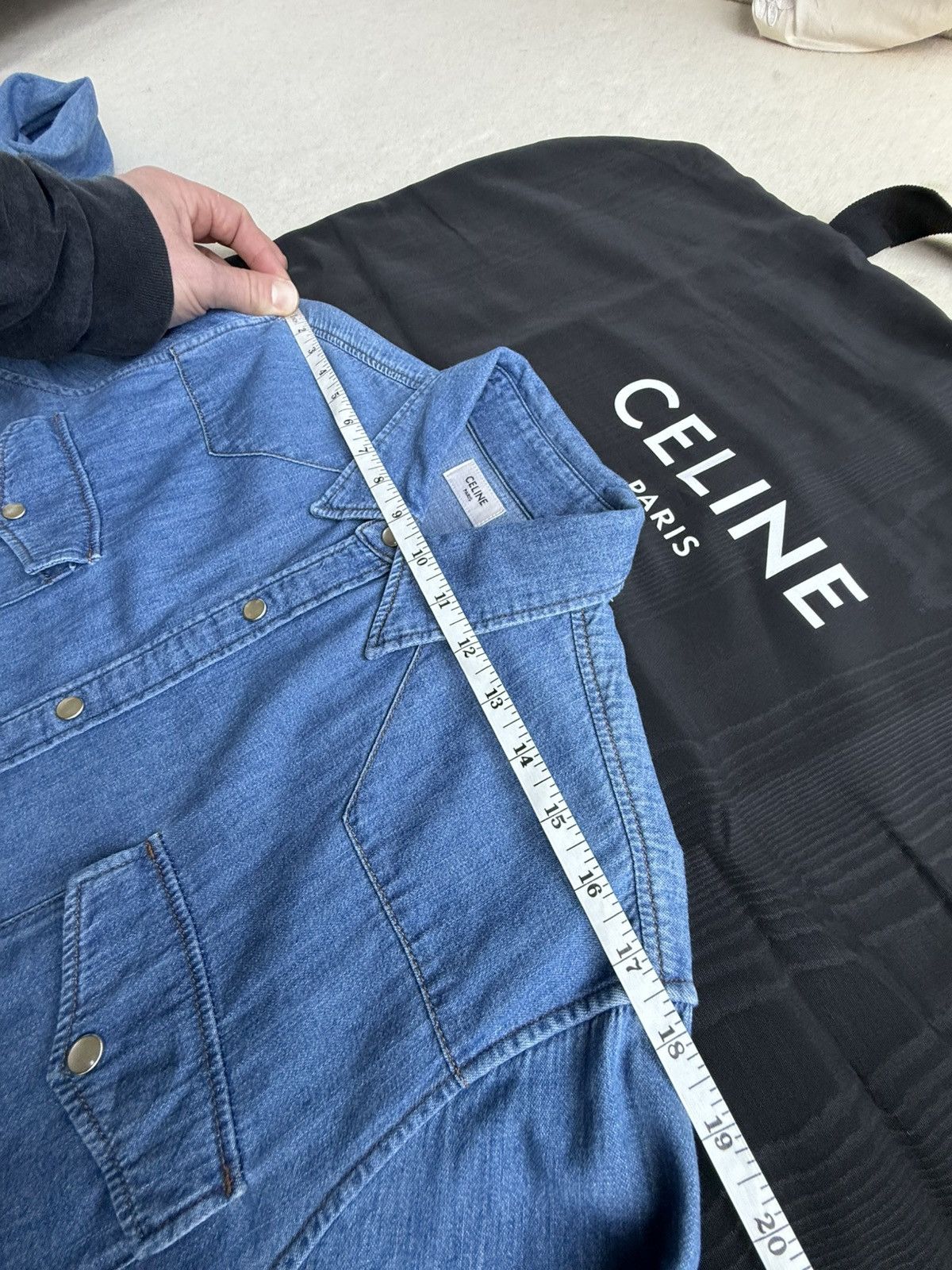 Celine FW20 Celine denim western shirt Hedi Slimane M grail union Size US M / EU 48-50 / 2 - 6 Thumbnail