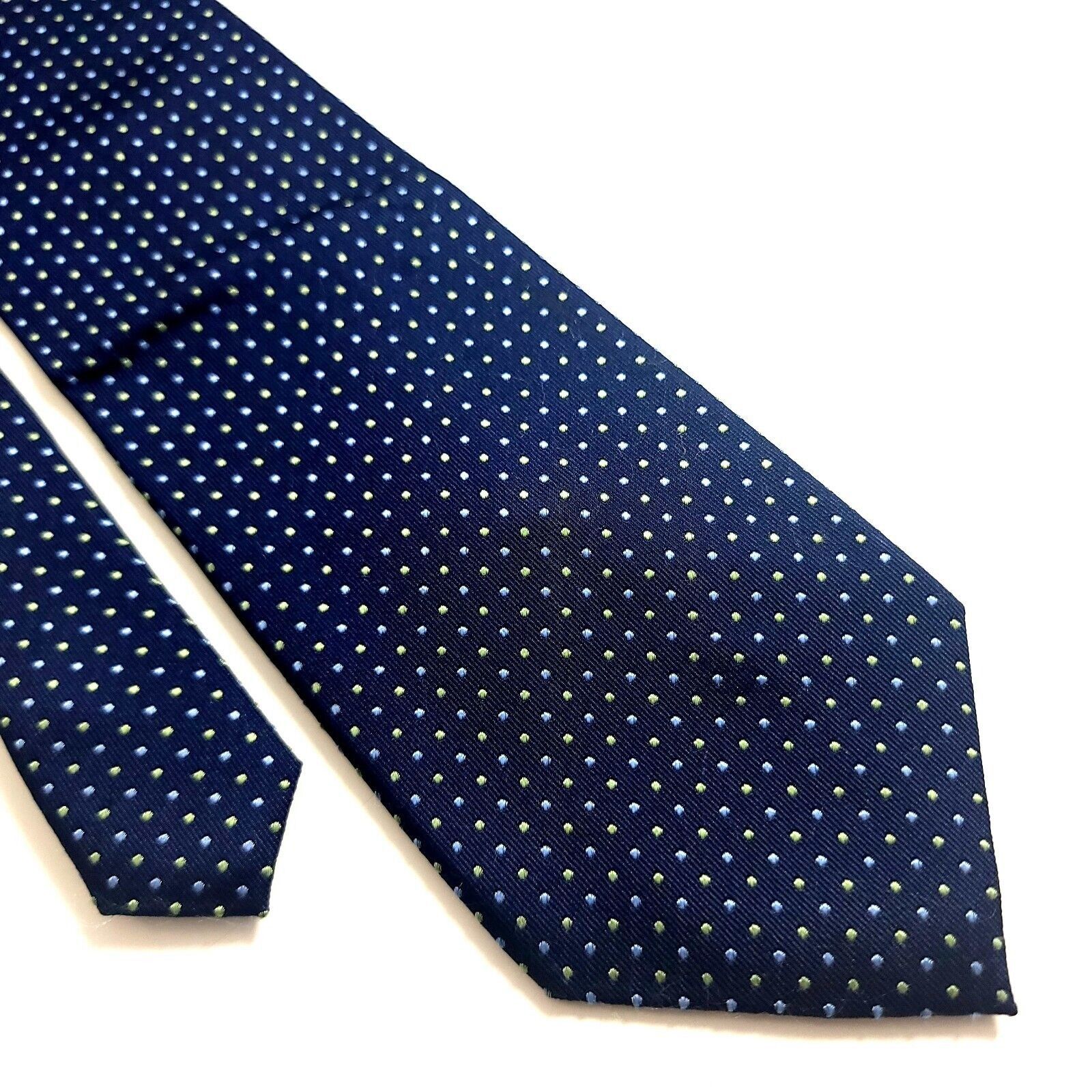 Chaps Chaps Woven Blue Green Polka Dot Silk Tie Size ONE SIZE - 1 Thumbnail