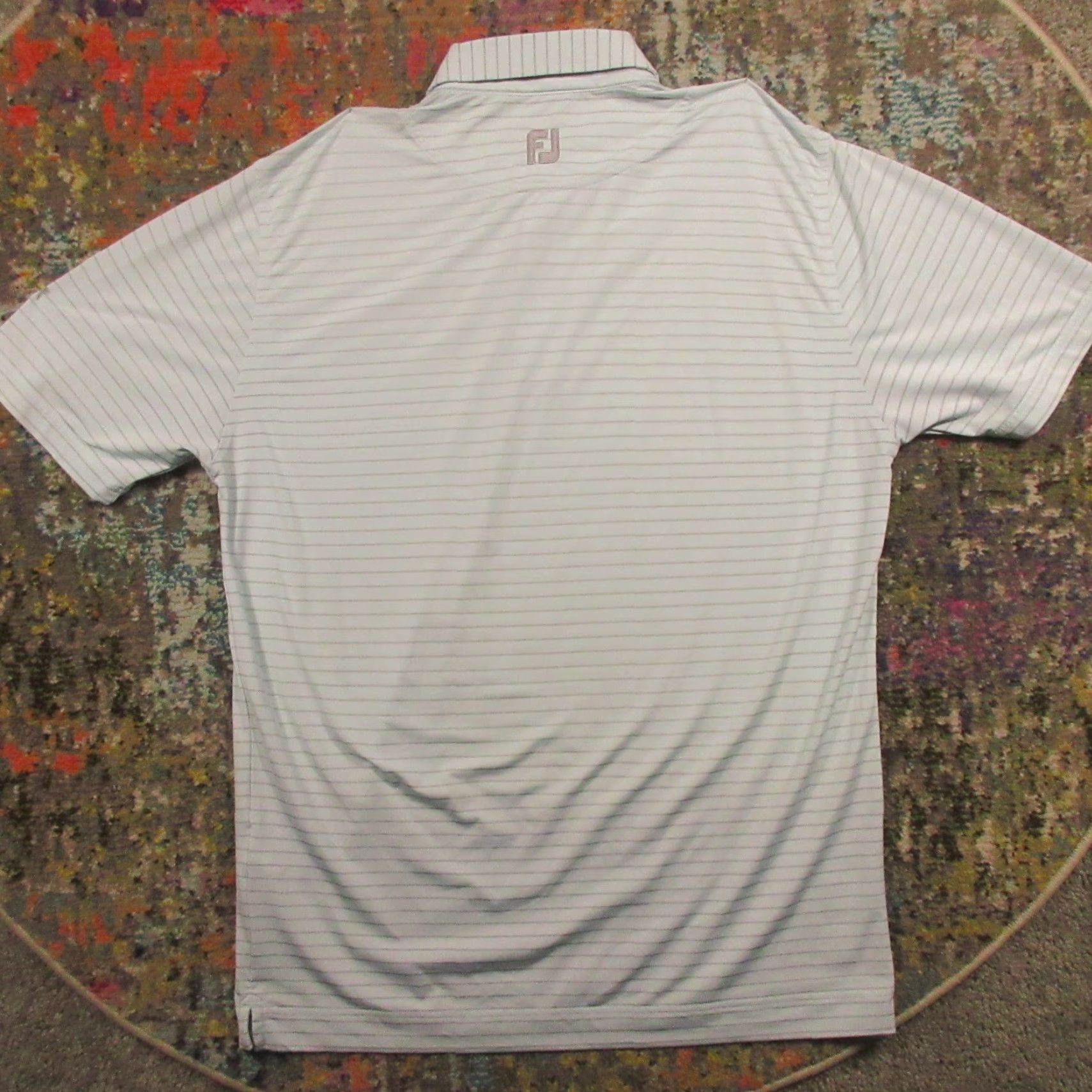 Footjoy FootJoy Polo Shirt Mens L Blue Striped Stretch FJ Golf Casual Activewear Short Sleeve Regular Fit Size US L / EU 52-54 / 3 - 3 Thumbnail