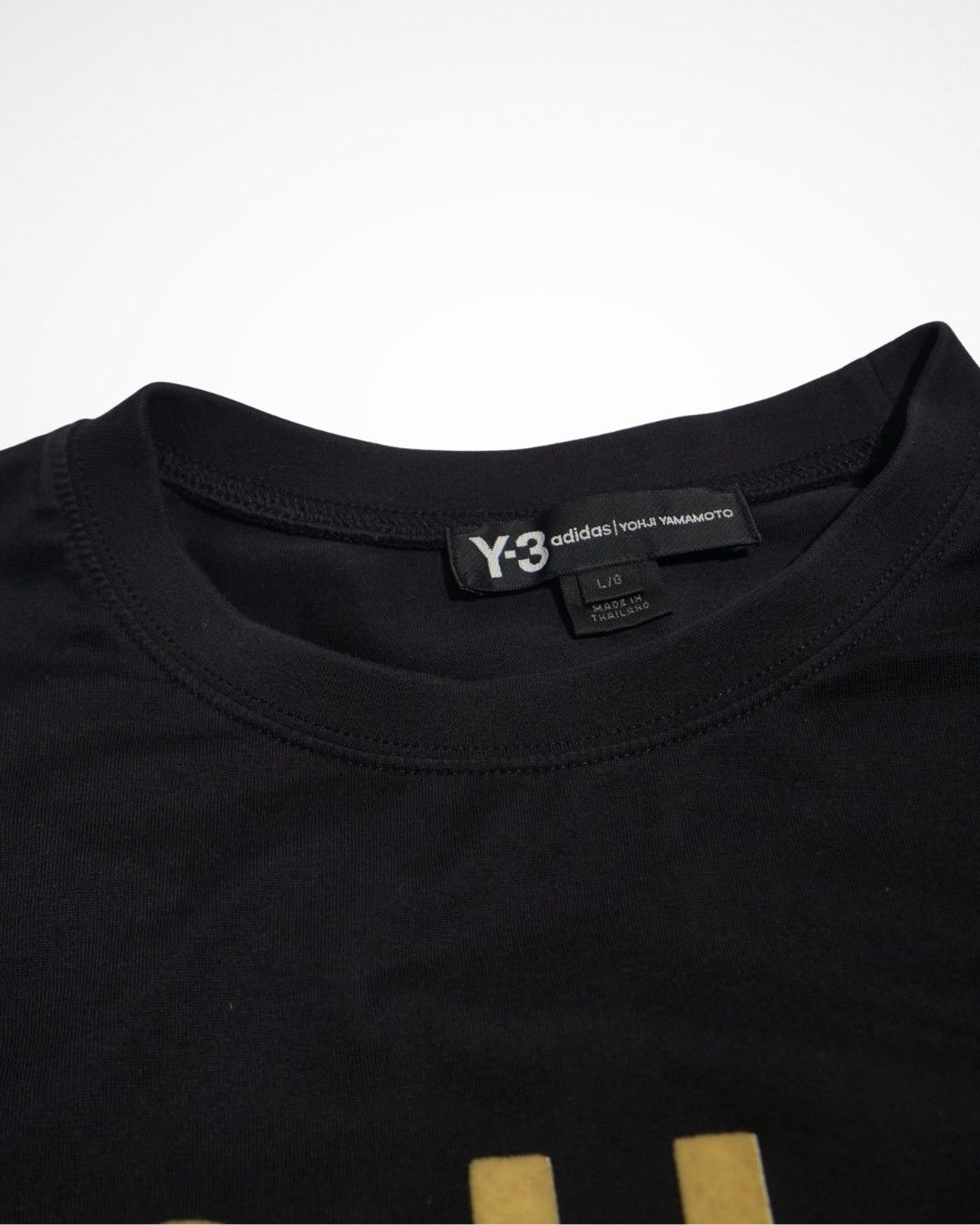 Y-3 FW19 Yohji Yamamoto Velvet Text LS Shirt Size US L / EU 52-54 / 3 - 6 Thumbnail