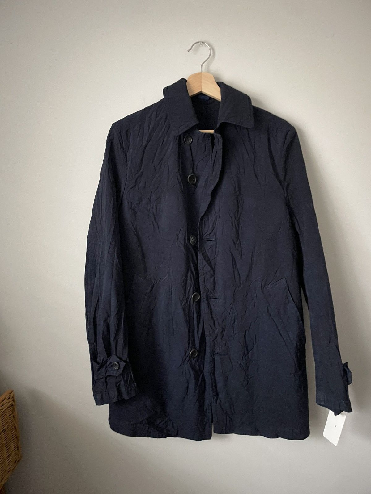 Comme des Garcons Homme Comme des Garçons Navy Blue Coat Size US S / EU 44-46 / 1 - 1 Thumbnail