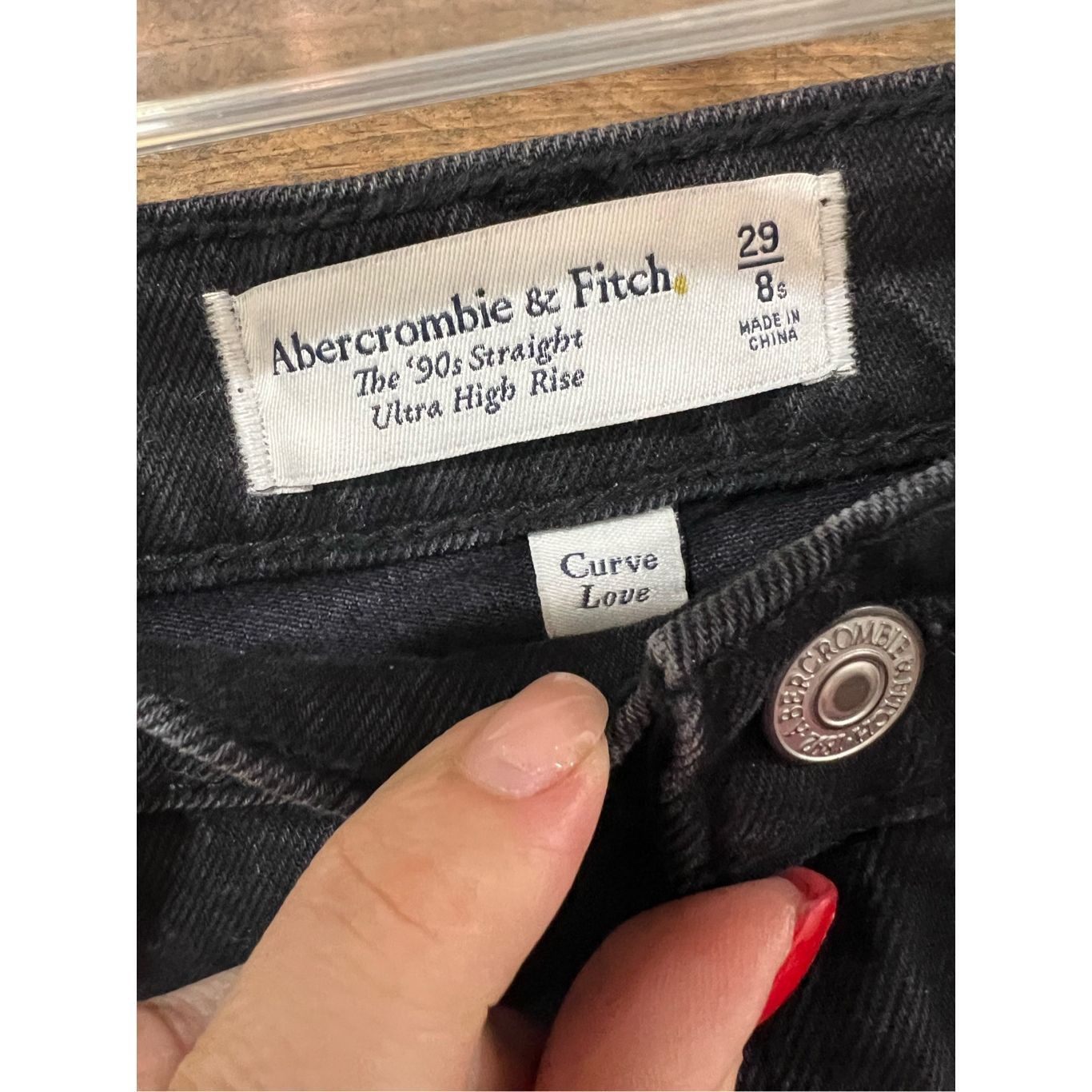 Abercrombie & Fitch Abercrombie & Fitch NWT 90s Straight High Rise Jeans Faux Le Size 29" - 4 Thumbnail