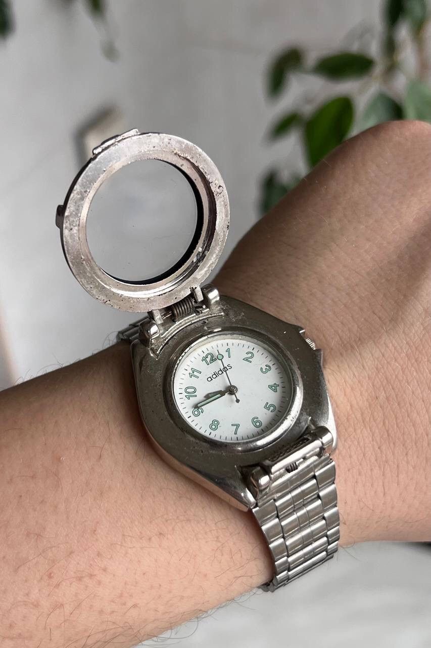 Adidas × Vintage Vintage 1990s Adidas watch futuristic open lid FREE SHIPPING Size ONE SIZE - 3 Thumbnail