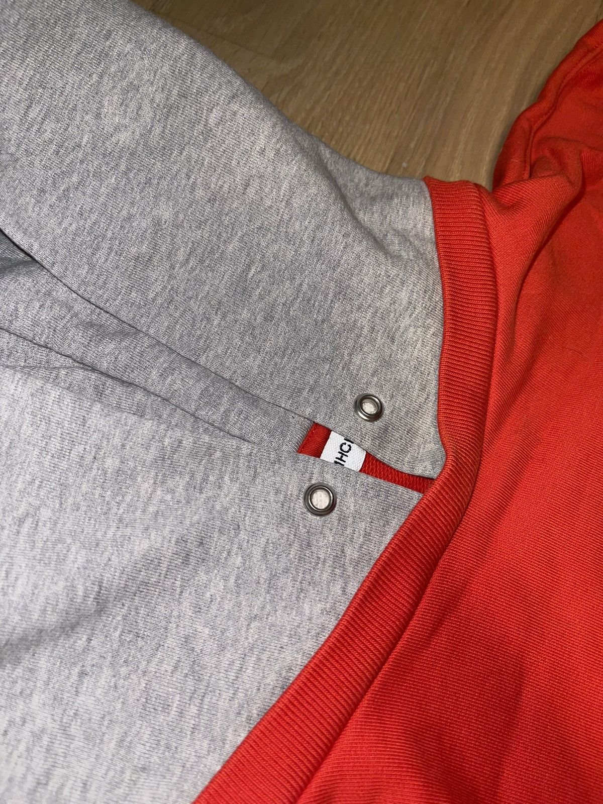 Gosha Rubchinskiy GOSHA RUBCHINSKIY COMBO HOODIE RED GRAY Size US XS / EU 42 / 0 - 3 Thumbnail