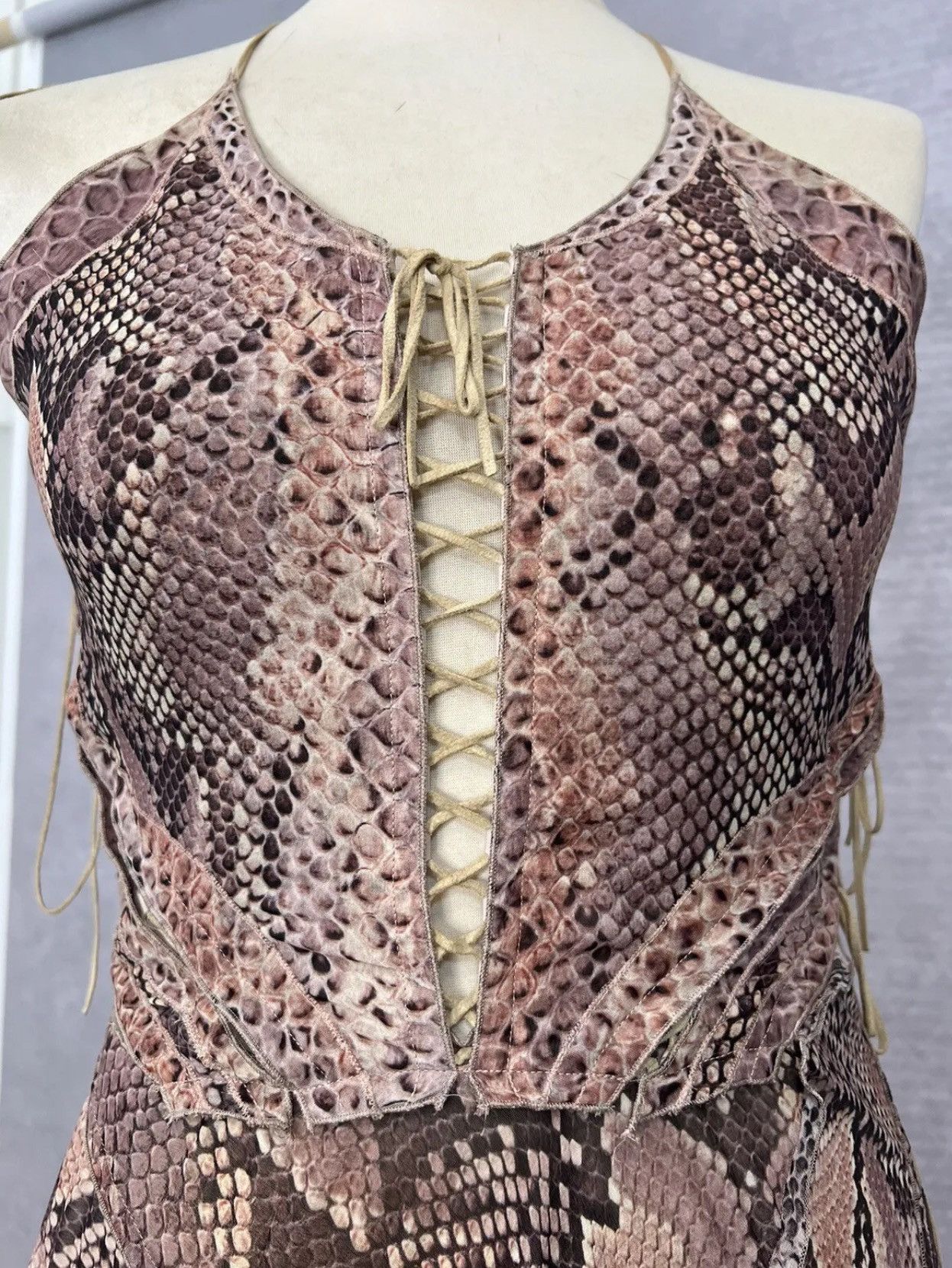 Roberto Cavalli Roberto Cavalli SS11 snakeskin lace up gown Size S / US 4 / IT 40 - 6 Thumbnail