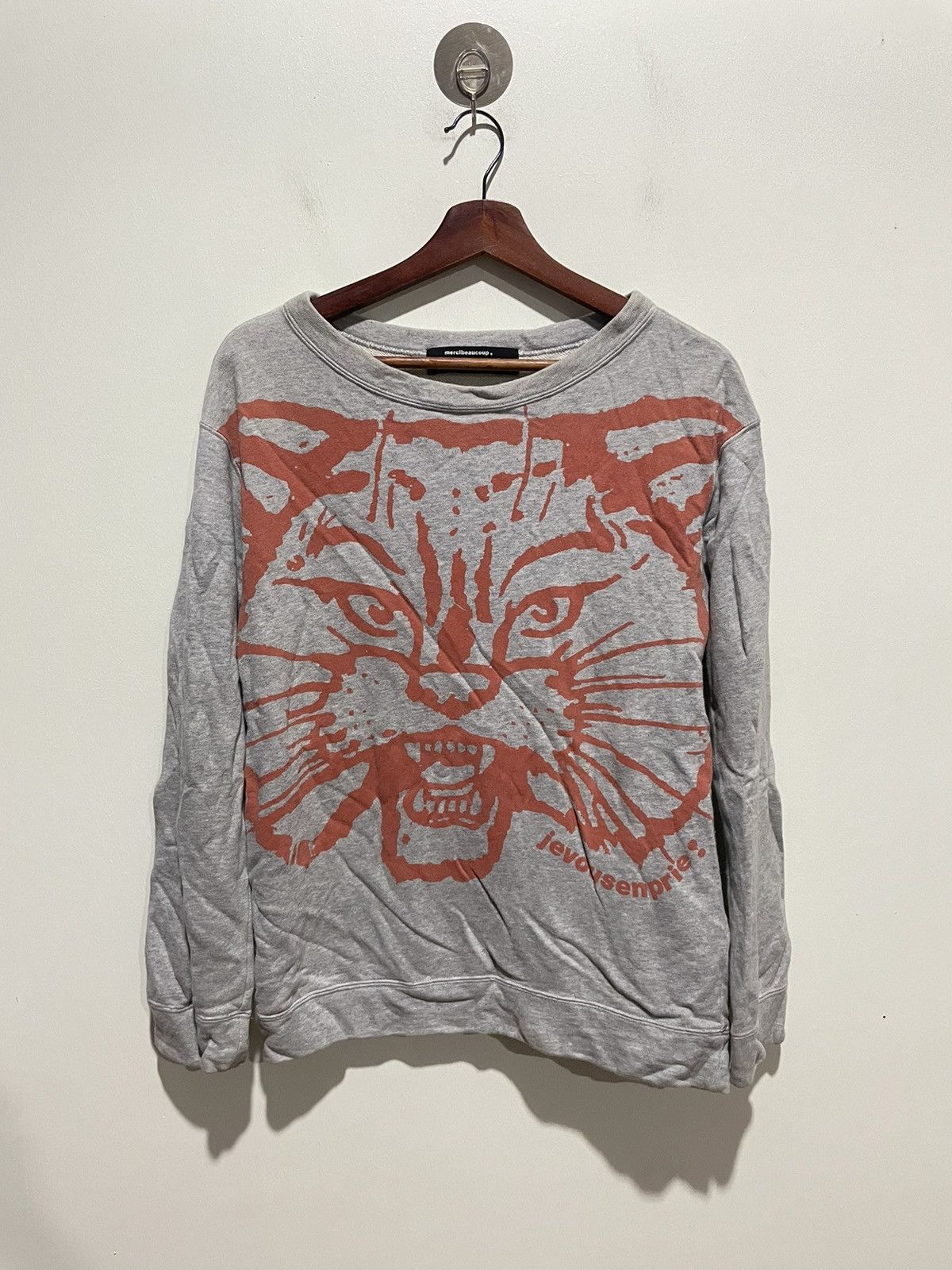 mercibeaucoup Mercibeaucoup Tiger Printed Sweater Size L / US 10 / IT 46 - 1 Thumbnail