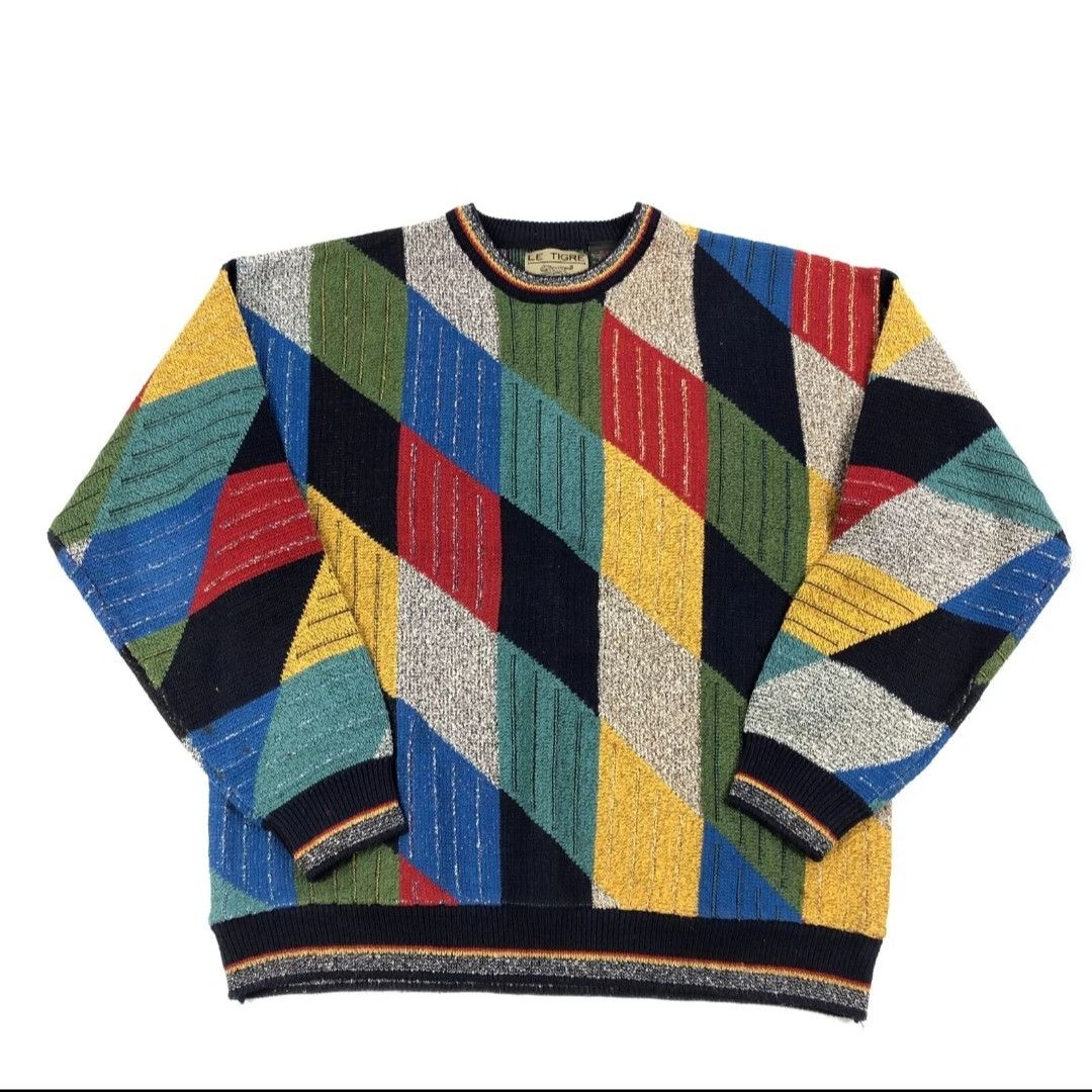 Le TIGRE Vintage 90s rainbow geometric pattern sweater Size US L / EU 52-54 / 3 - 1 Thumbnail