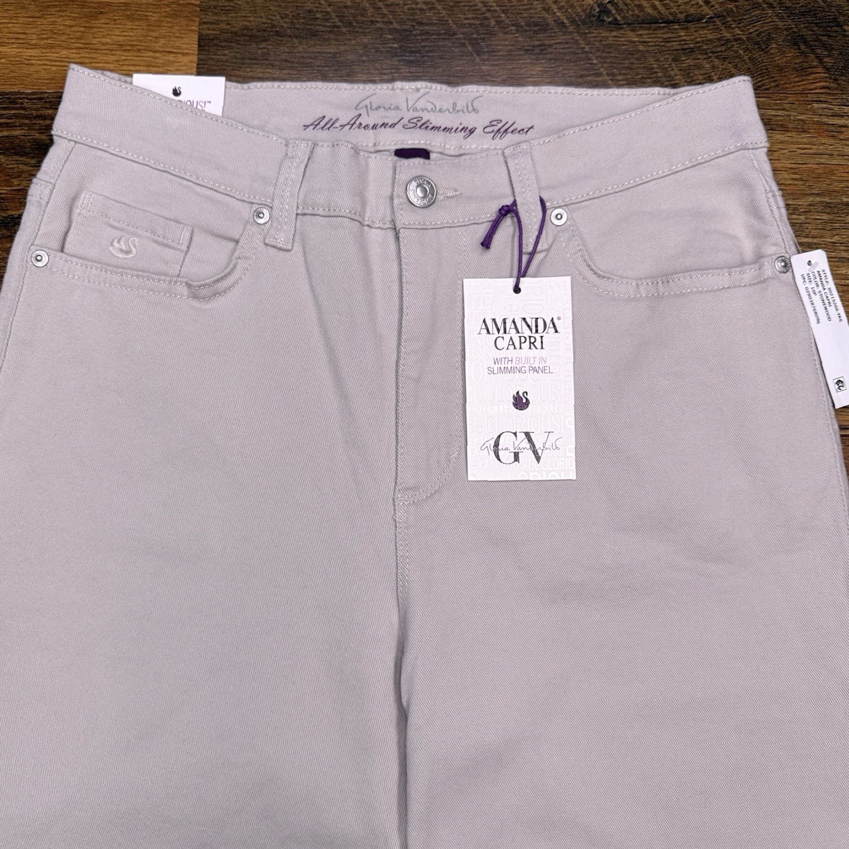Gloria Vanderbilt VINTAGE not | Gloria Vanderbilt Amanda Capri Jeans 10P Petite Stonewood Stretch High Rise 5-Pocket Denim Jeans Women Small Beige NWT Size 32" / US 10 / IT 46 - 3 Thumbnail