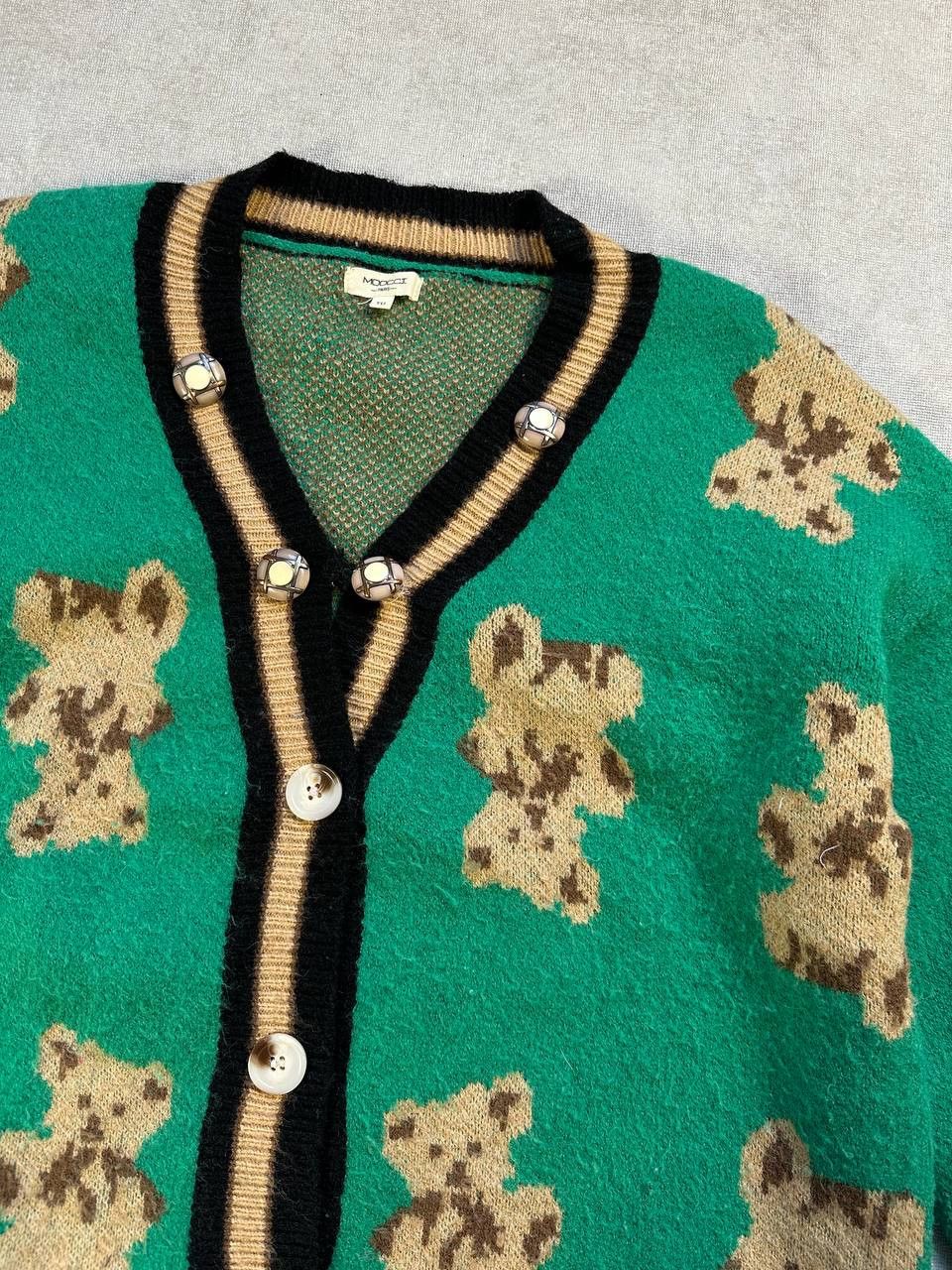 Other Vintage Moocci Paris Teddy Bear Knit Cardigan Size US L / EU 52-54 / 3 - 2 Thumbnail