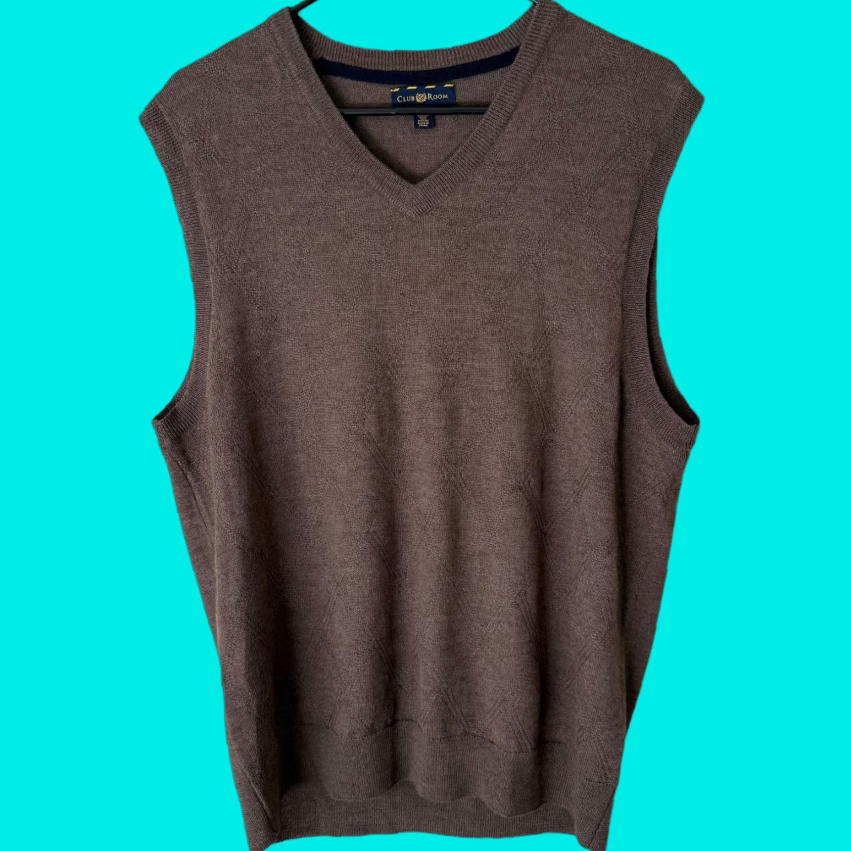 Club Room VINTAGE Club Room Men’s Merino Wool Sweater Vest Brown Medium Preppy Golf Casual Size US M / EU 48-50 / 2 - 1 Thumbnail