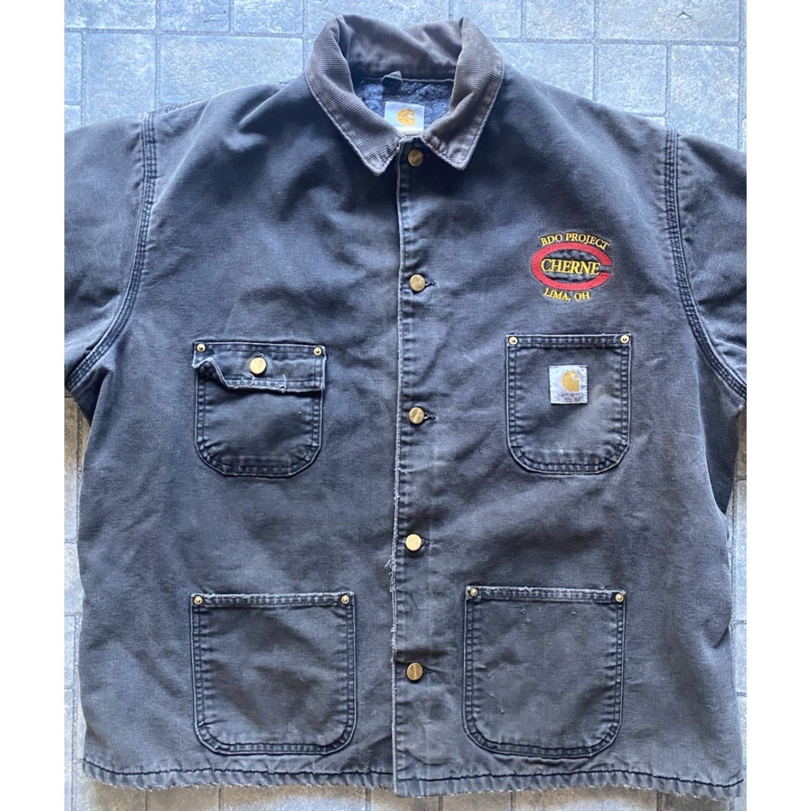 Carhartt VINTAGE Carhartt Coat Jacket C01 BLK Barn Chore Lined Size 50 Black Embroidery Men Size US M / EU 48-50 / 2 - 6 Thumbnail