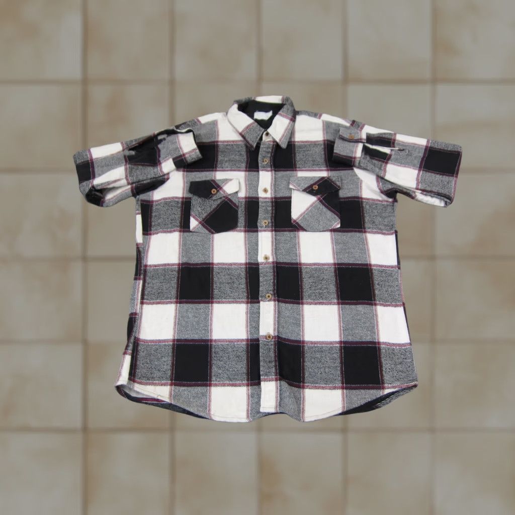 Vintage Vintage True Flannel Shirt Mens XL Extra Large Gray Black Plaid Western Cowboy Size US XL / EU 56 / 4 - 1 Thumbnail