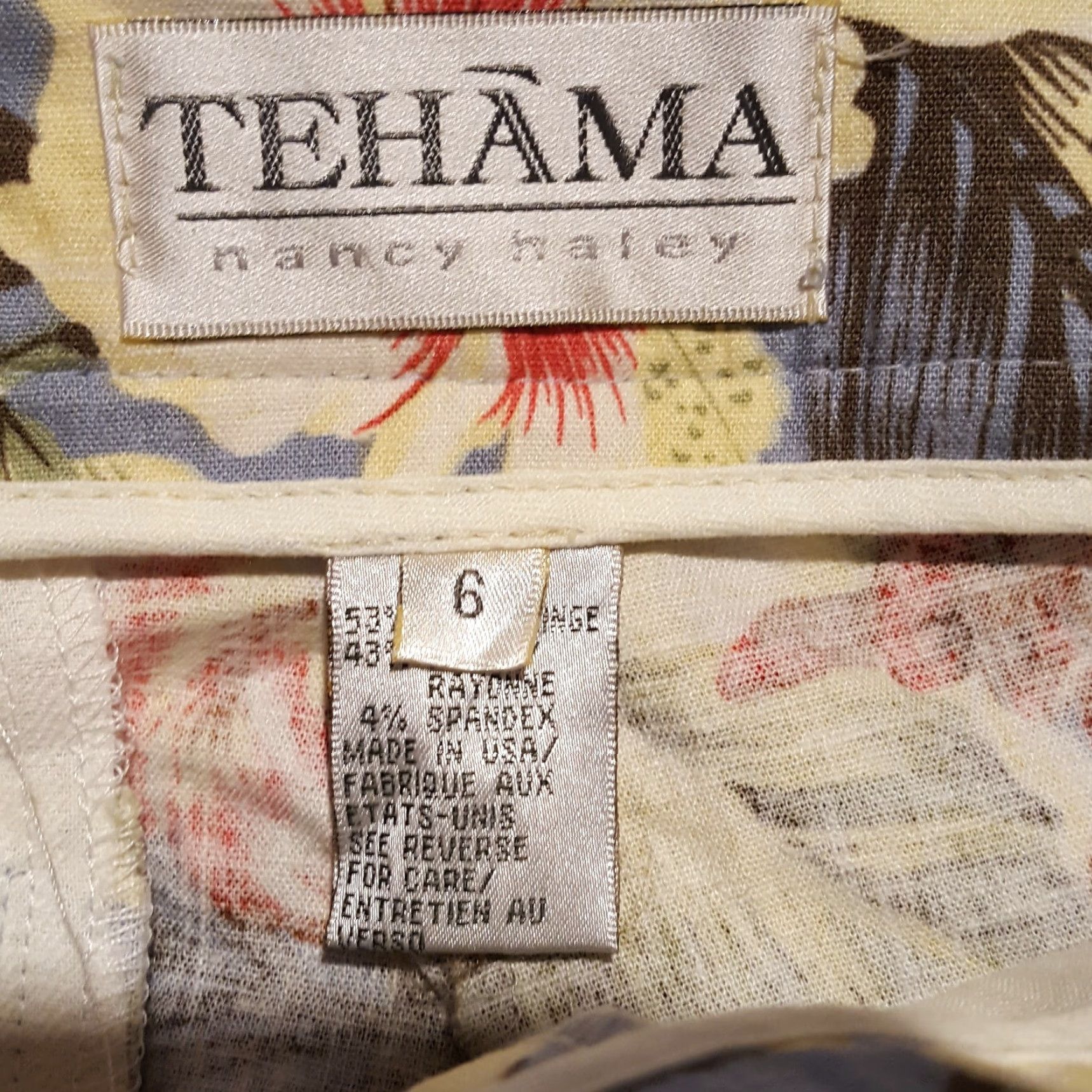 Vintage VINTAGE Tehama Blue Capri Pants Size 6 Relaxed Tapered Floral Y2K Bohemian Womens Size 28" / US 6 / IT 42 - 6 Thumbnail
