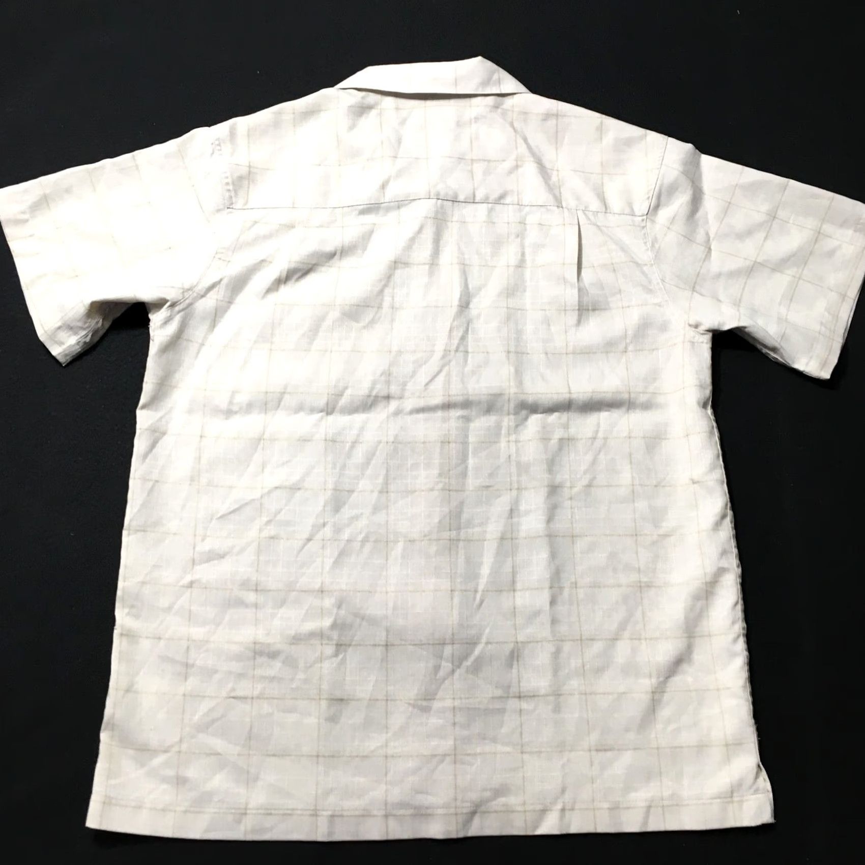 Hudson Hudson River Button-Up Shirt Beige Plaid Short Sleeve Polyester Pocket Men's M Shirt Size US M / EU 48-50 / 2 - 7 Thumbnail