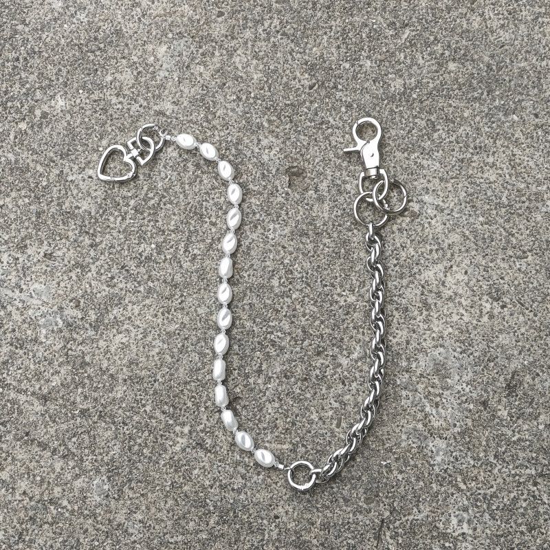 Japanese Brand × Jewelry Punk Pants Chain with Pearl Hemp Flower Links Size ONE SIZE - 3 Thumbnail
