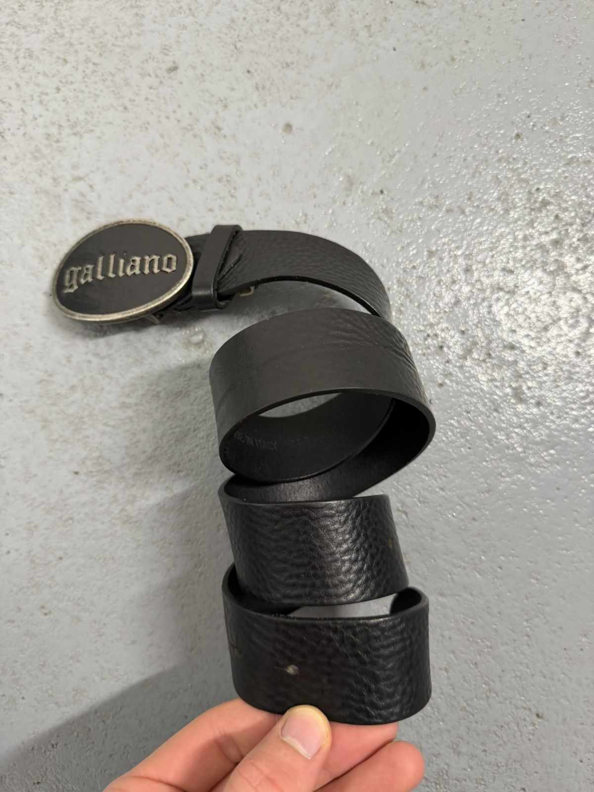 John Galliano Vintage 00s John Galliano Leather Buckle Logo Belt Size ONE SIZE - 3 Thumbnail