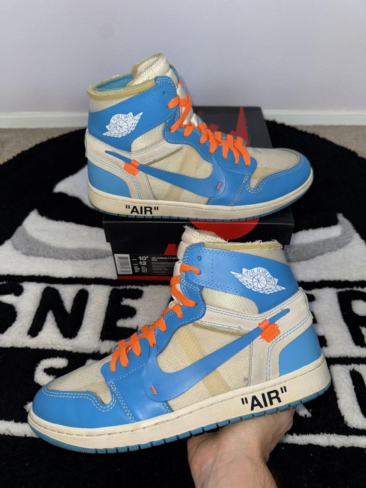 Jordan Brand × Off-White Jordan 1 Retro OG x Off-White High UNC (Size ...