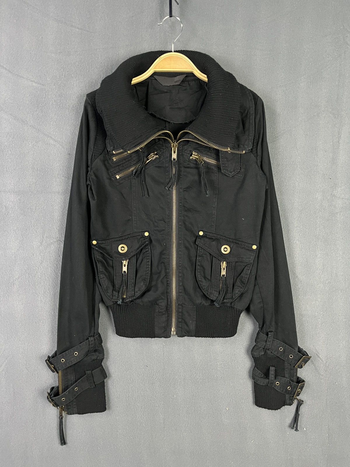 Beauty Beast Crxy Bondage Multi Zip High Neck Cropped Jacket Size S / US 4 / IT 40 - 2 Thumbnail