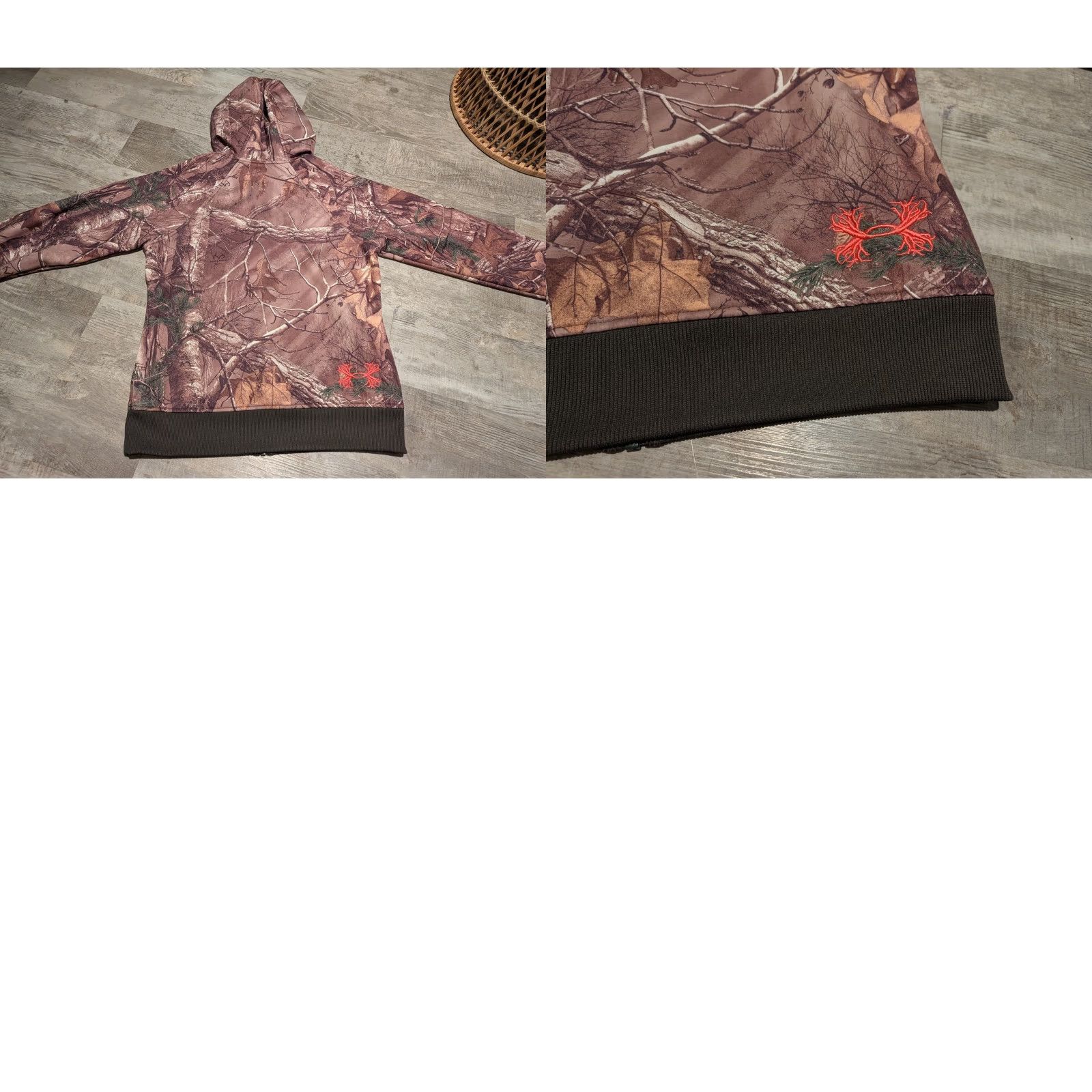 Under Armour Under Armour Women’s Coldgear Realtree Camo Full Zip Hooded Jacket S Semi-Fitted Wind-Resistant Pockets Outdoor Winter Fall Jacket Size S / US 4 / IT 40 - 10 Thumbnail