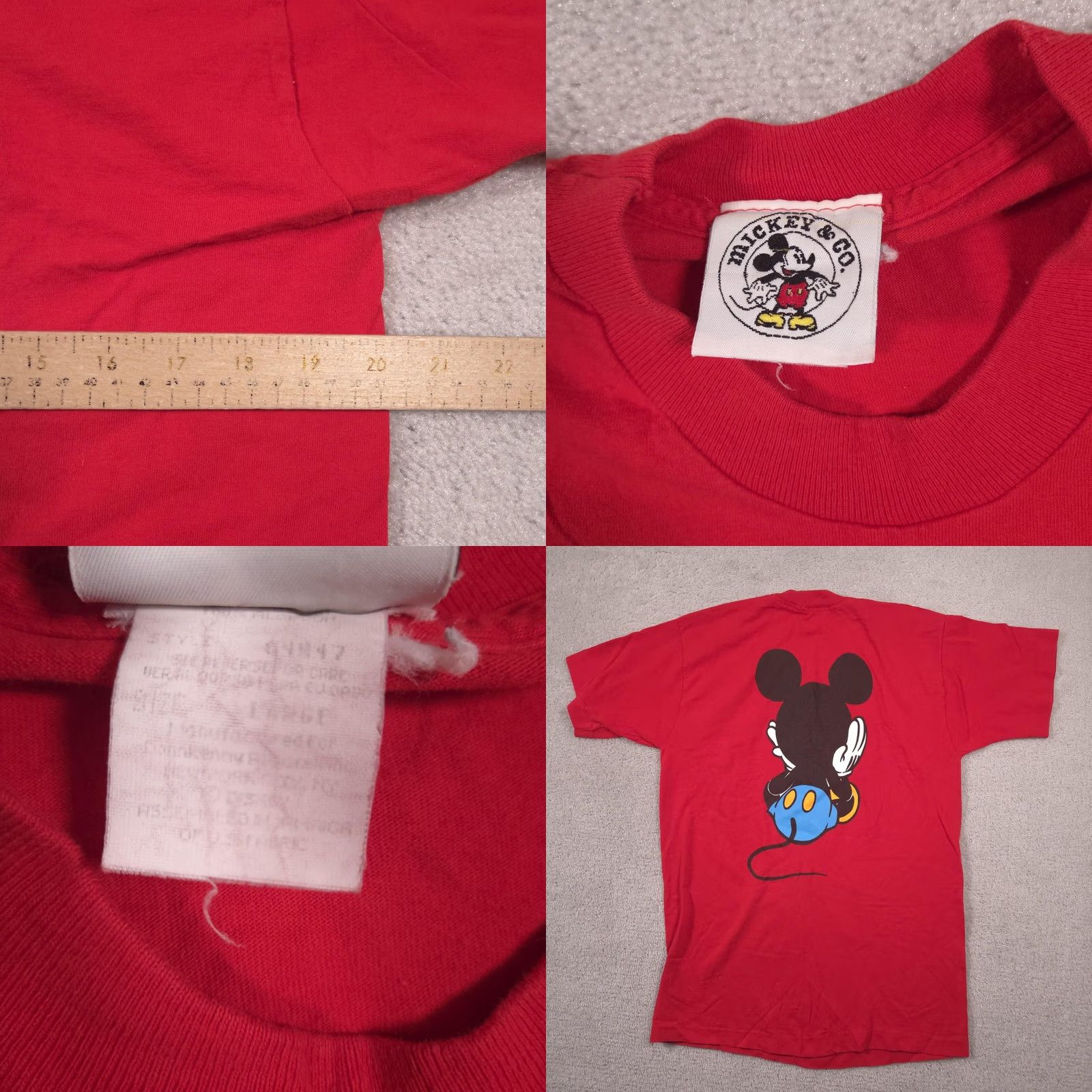 Mickey & Co. VINTAGE Mickey & Co Shirt Mens Large Red Mickey Mouse Tee Double Sided 90s Size US L / EU 52-54 / 3 - 9 Thumbnail