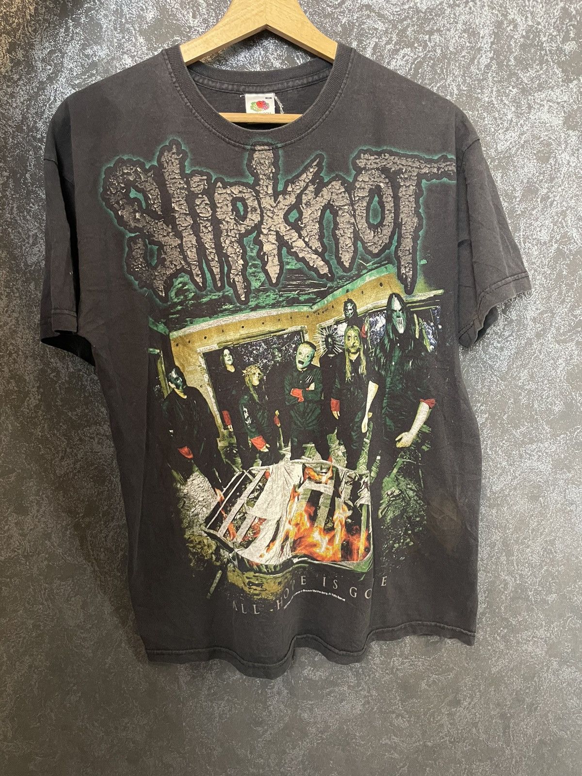 T-shirt Babydoll Vintage Slipknot, Colore Marrone, Taglia Donna XL, Nuovo Stock Vecchio