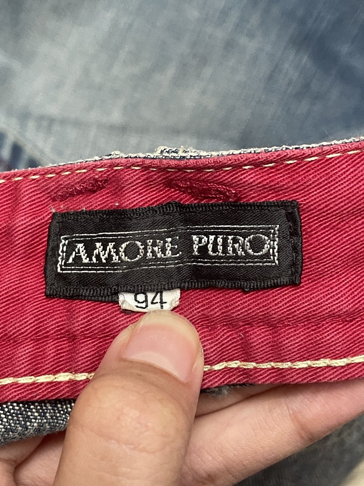 Japanese Brand × Vintage Rare Vintage Japanese Brand Amore Puro Baggy Jeans 1990s Size US 35 - 10 Thumbnail