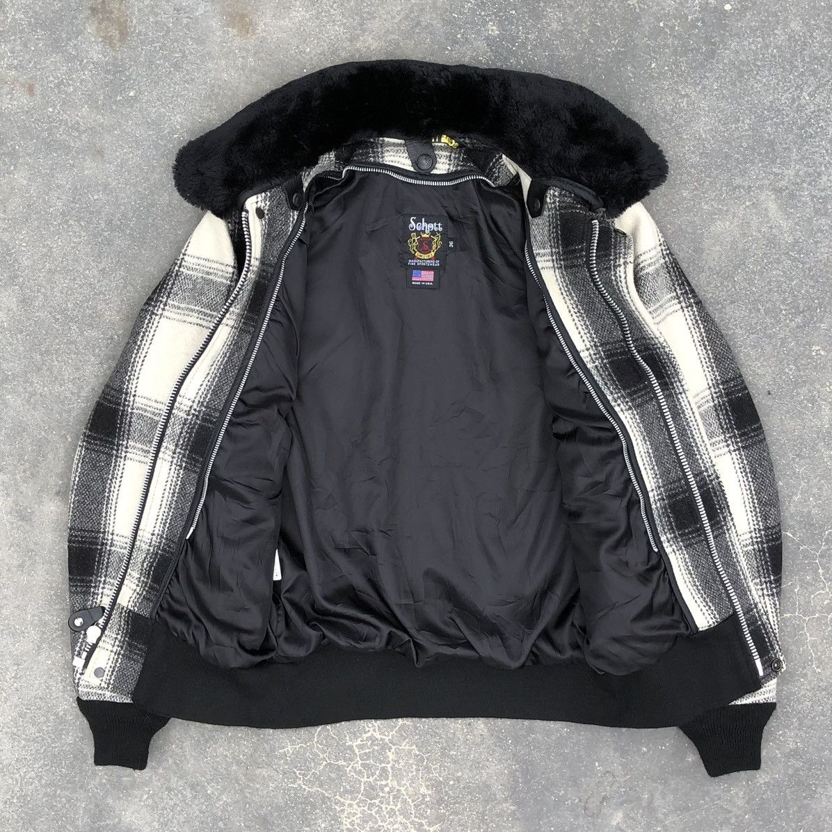 Schott Vintage Schott Bross Wool Leather Melton Bomber Jacket USA🇺🇸 Size US S / EU 44-46 / 1 - 11 Thumbnail