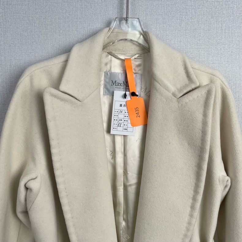 Max Mara max mara Main line white strap long-sleeved coat Size S / US 4 / IT 40 - 2 Thumbnail