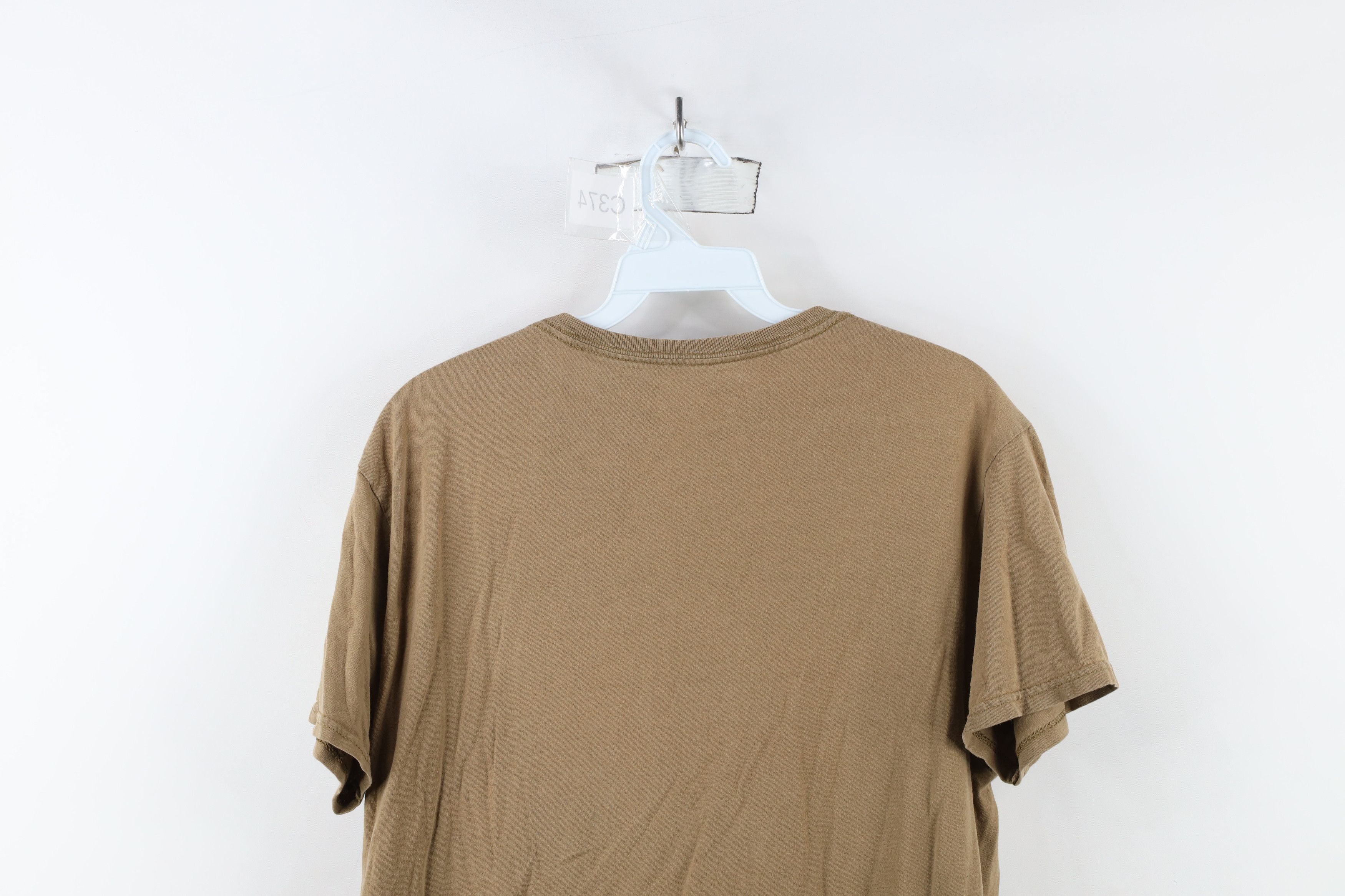 Vintage Vintage Y2K Streetwear Blank Cotton T-Shirt Beige Brown Size US M / EU 48-50 / 2 - 11 Thumbnail