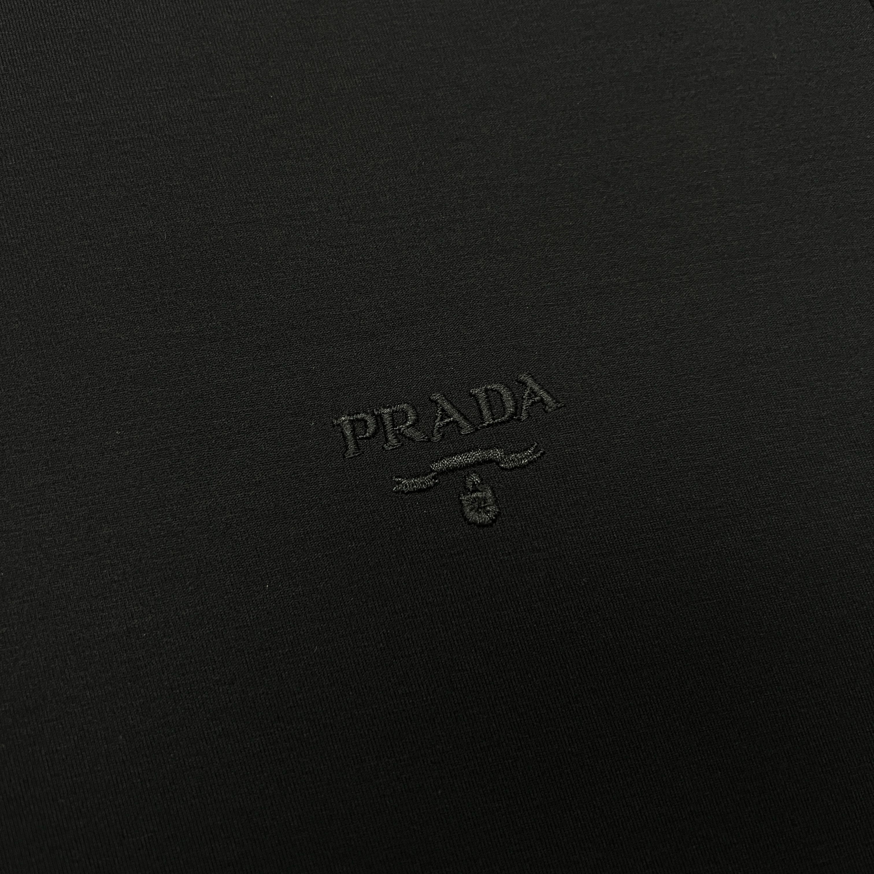 Prada Prada Embroidered Logo Stretch Cotton T-Shirt Size US L / EU 52-54 / 3 - 3 Thumbnail