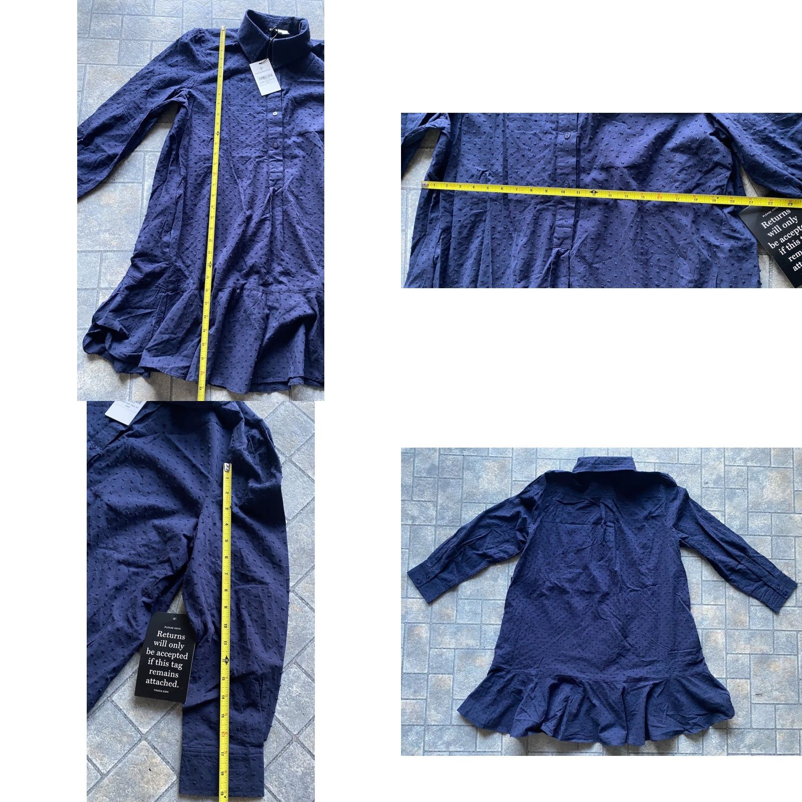 Vintage Tuckernuck Top Women Navy Blue Swiss Dot L Size L / US 10 / IT 46 - 8 Thumbnail