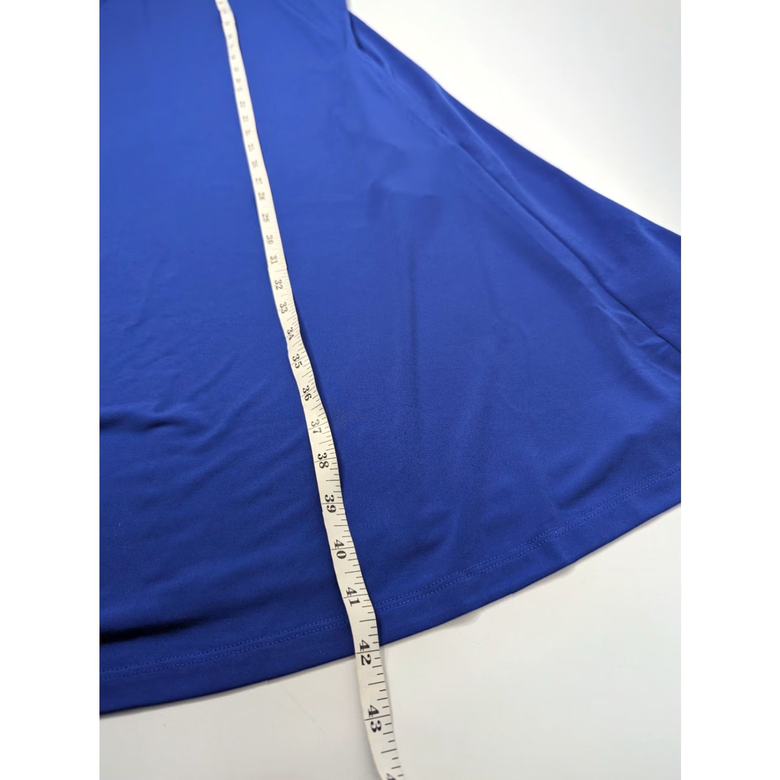 Vintage Susan Graver Dress 2X Royal Blue Liquid Knit Stretchy Slinky Casual Swing Size XXL / US 16-18 / IT 52-54 - 5 Thumbnail