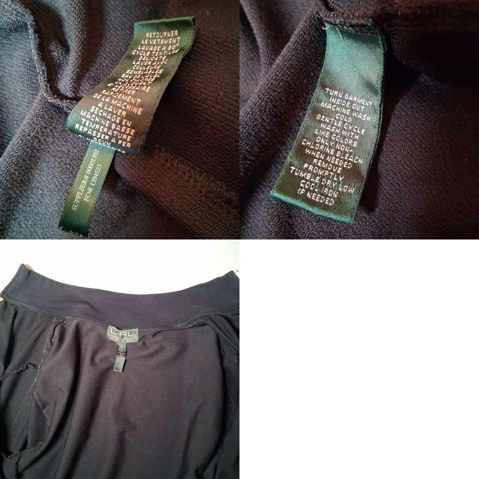Ralph Lauren Ralph Lauren Active Sweatshirt Jacket Women XL Black White Stripe Full Zip Mock Neck Size XL / US 12-14 / IT 48-50 - 9 Thumbnail