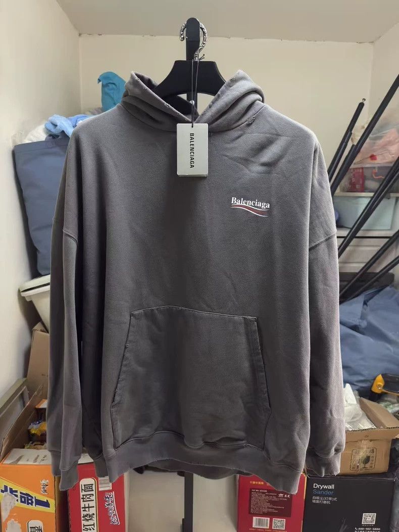 Balenciaga Gray Crackle Coke Hoodie - dmc
